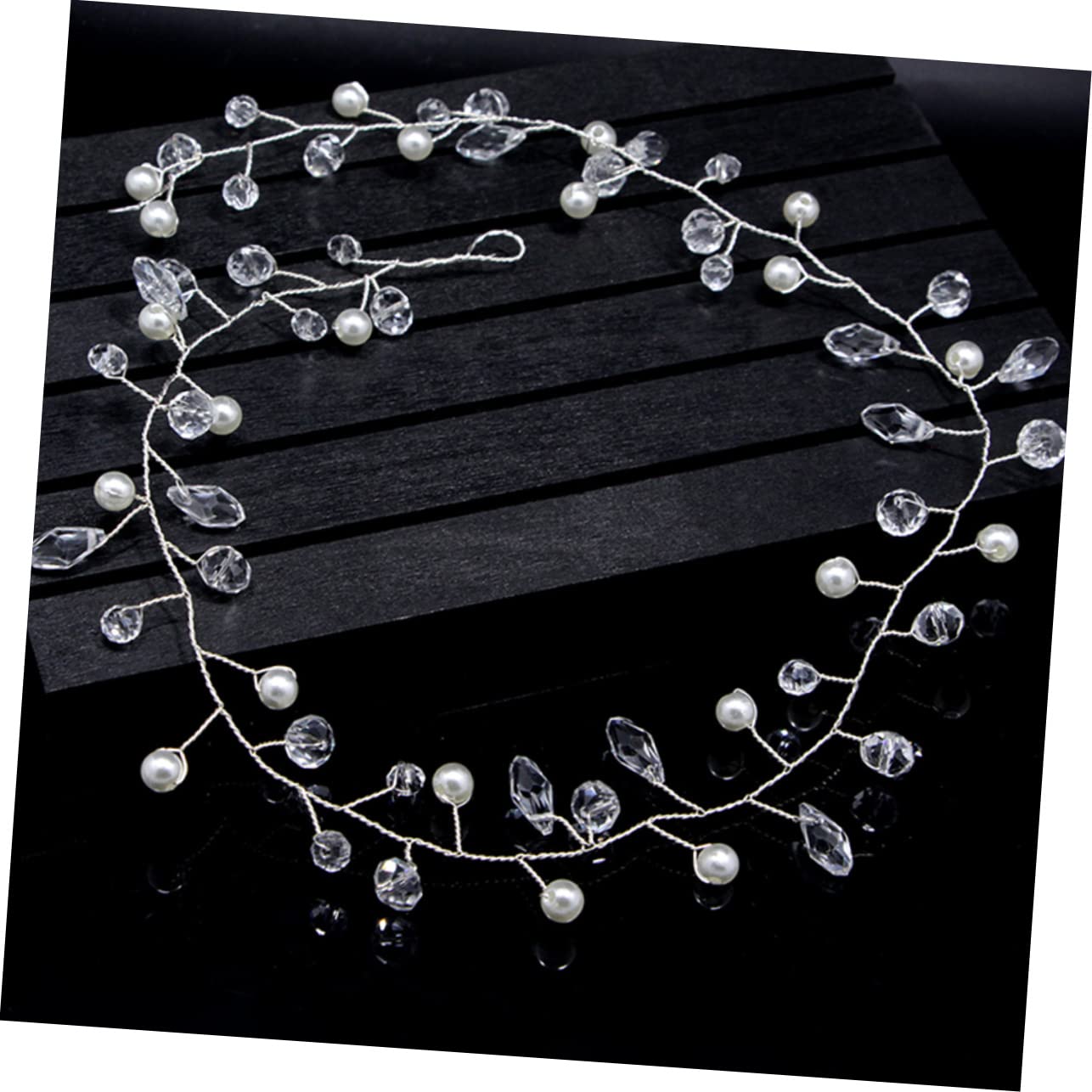Minkissy 5-Piece Classic Bridal Pearl Headband Set with Crystal Decorations – Elegant Wedding Hair Accessories for Bride, Prom, Banquet & Special Occasions