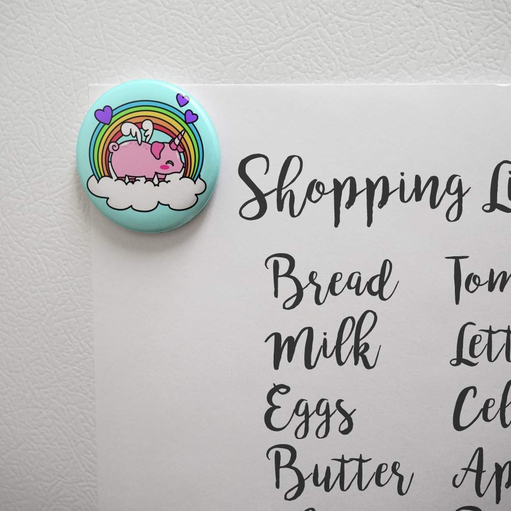 Adorable Unicorn Pig Rainbow Fridge Magnet - Fun Kitchen Decor for Refrigerator, Lockers & Office Use