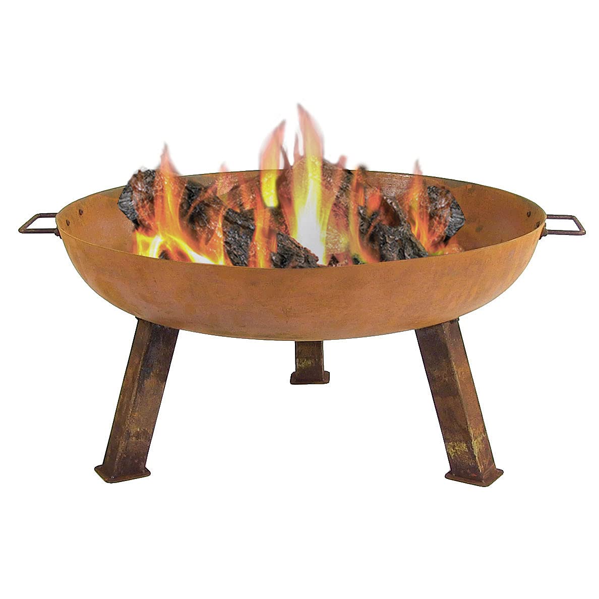 **Sunnydaze 30-Inch Heavy-Duty Cast Iron Wood-Burning Fire Pit for Outdoor Use - Rustic Oxidized Finish with Handles - Perfect for Backyard, Patio, and Camping Gatherings**