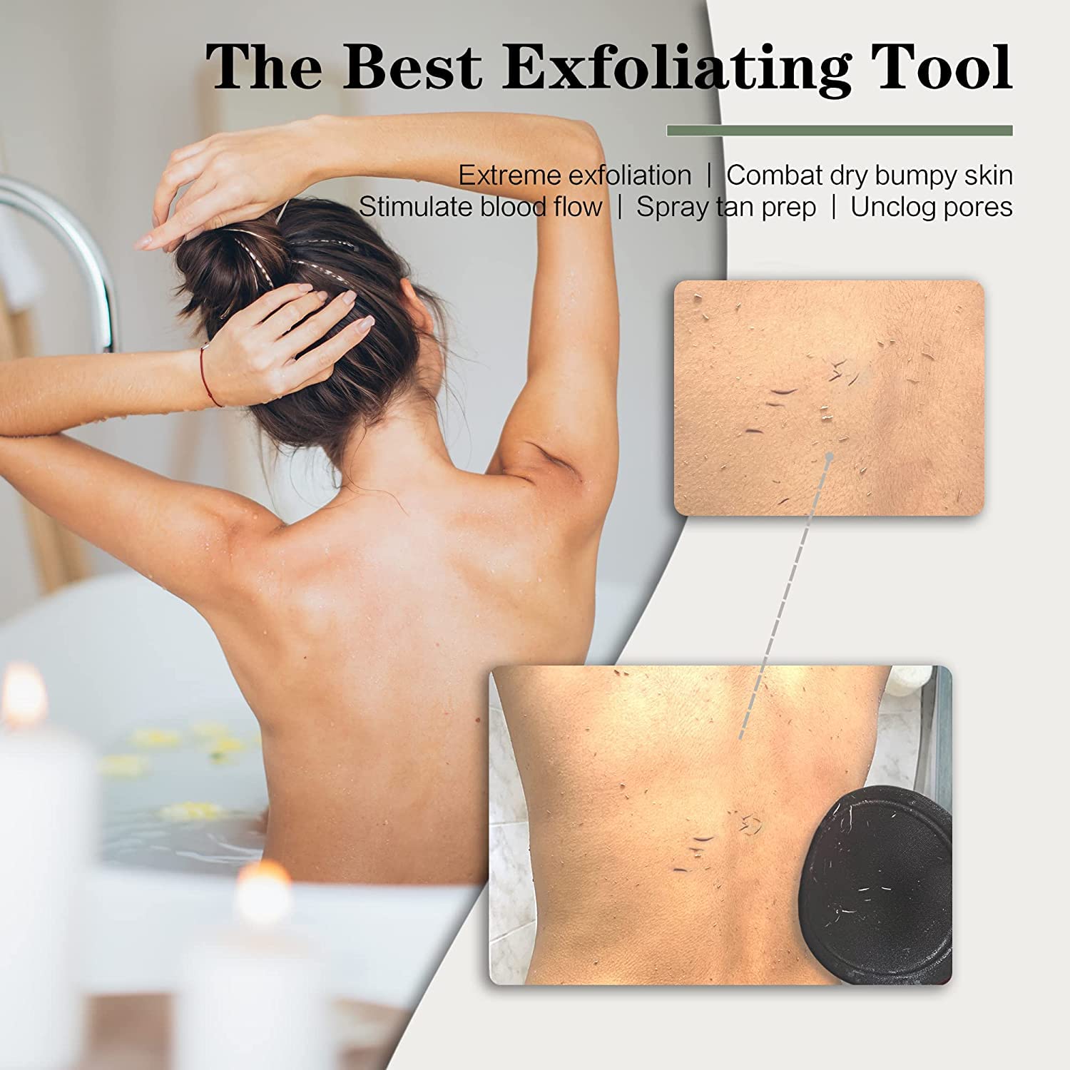 ENLIWISH Exfoliating Gloves for Body Scrub - Dead Skin Remover for Men & Women - Soft & Gentle Exfoliator for Sensitive & Normal Skin (Black) - Perfect for Shower, Spa & Dry Brushing Routine