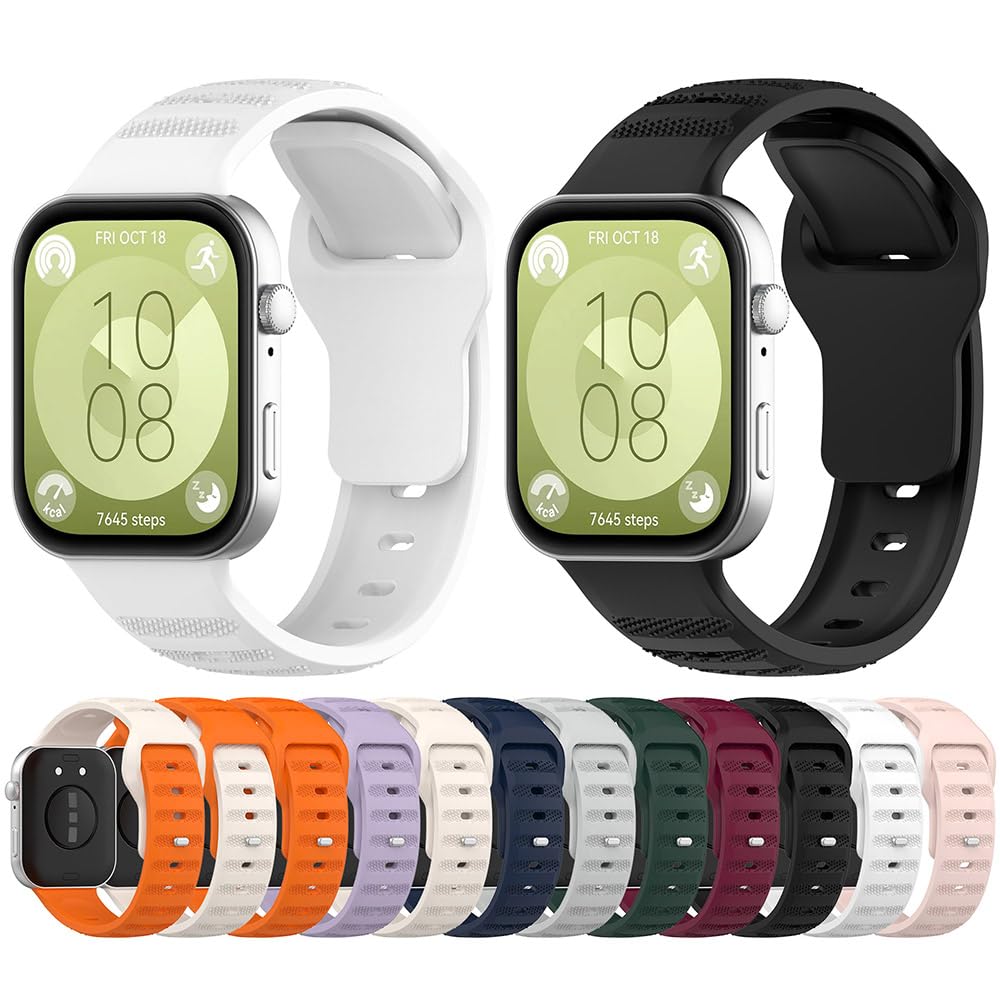 AISPORTS Silicone Replacement Band for Huawei Watch Fit 3 - Soft, Flexible & Breathable Watch Strap with Metal Buckle for Women & Men - Perfect for Sports, Workouts & Everyday Wear