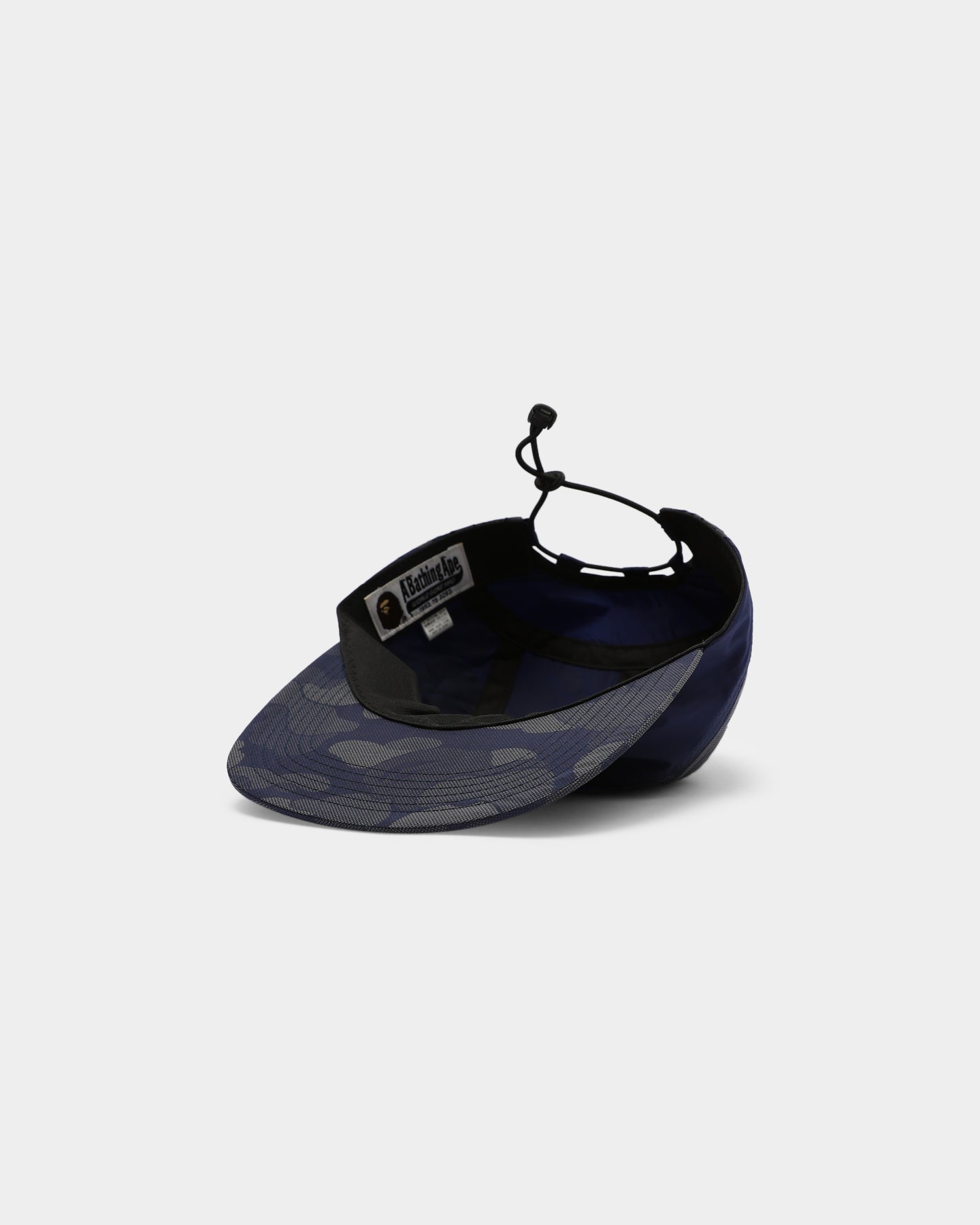 BAPE ABC Dot Reflective 5-Panel Strapback Hat - Navy Blue Snapback Cap for Streetwear Fashion & Urban Lifestyle