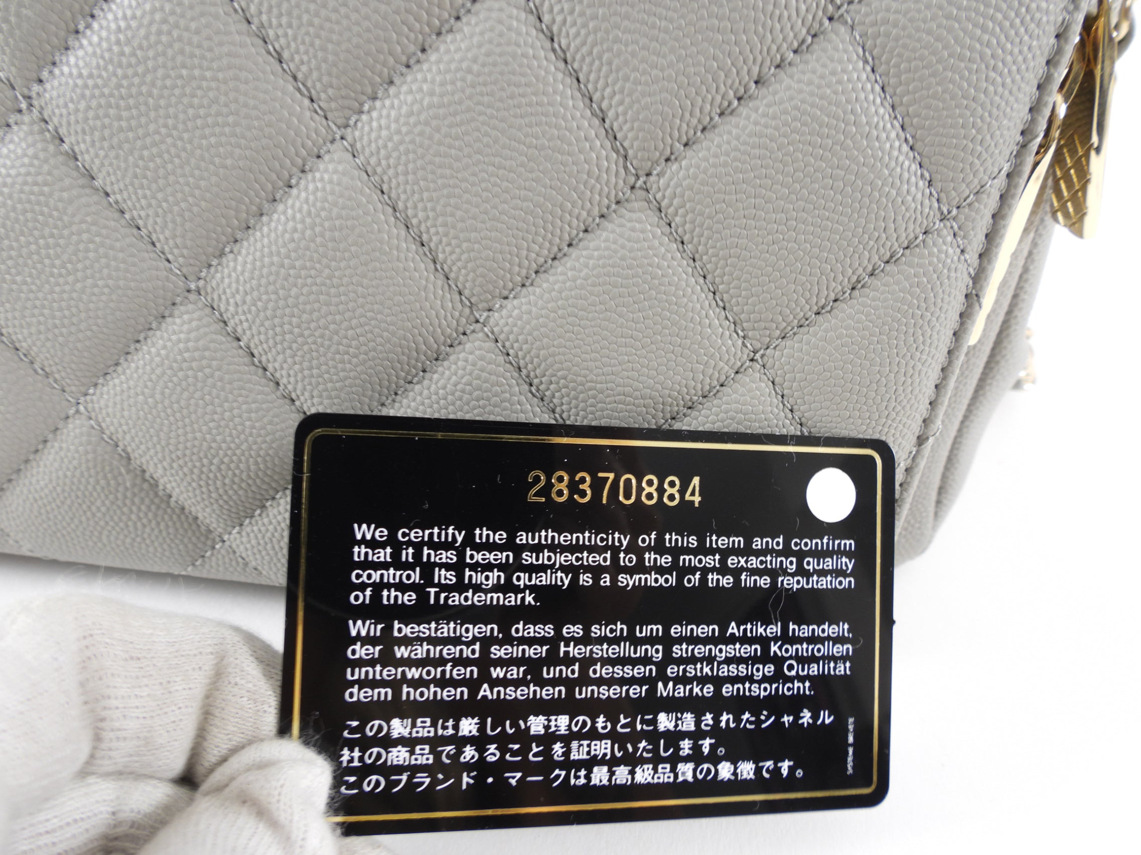 Chanel Small Light Grey Caviar Leather Business Affinity Two-Way Handbag for Women | Luxury Designer Tote & Shoulder Bag for Work, Travel & Everyday Use