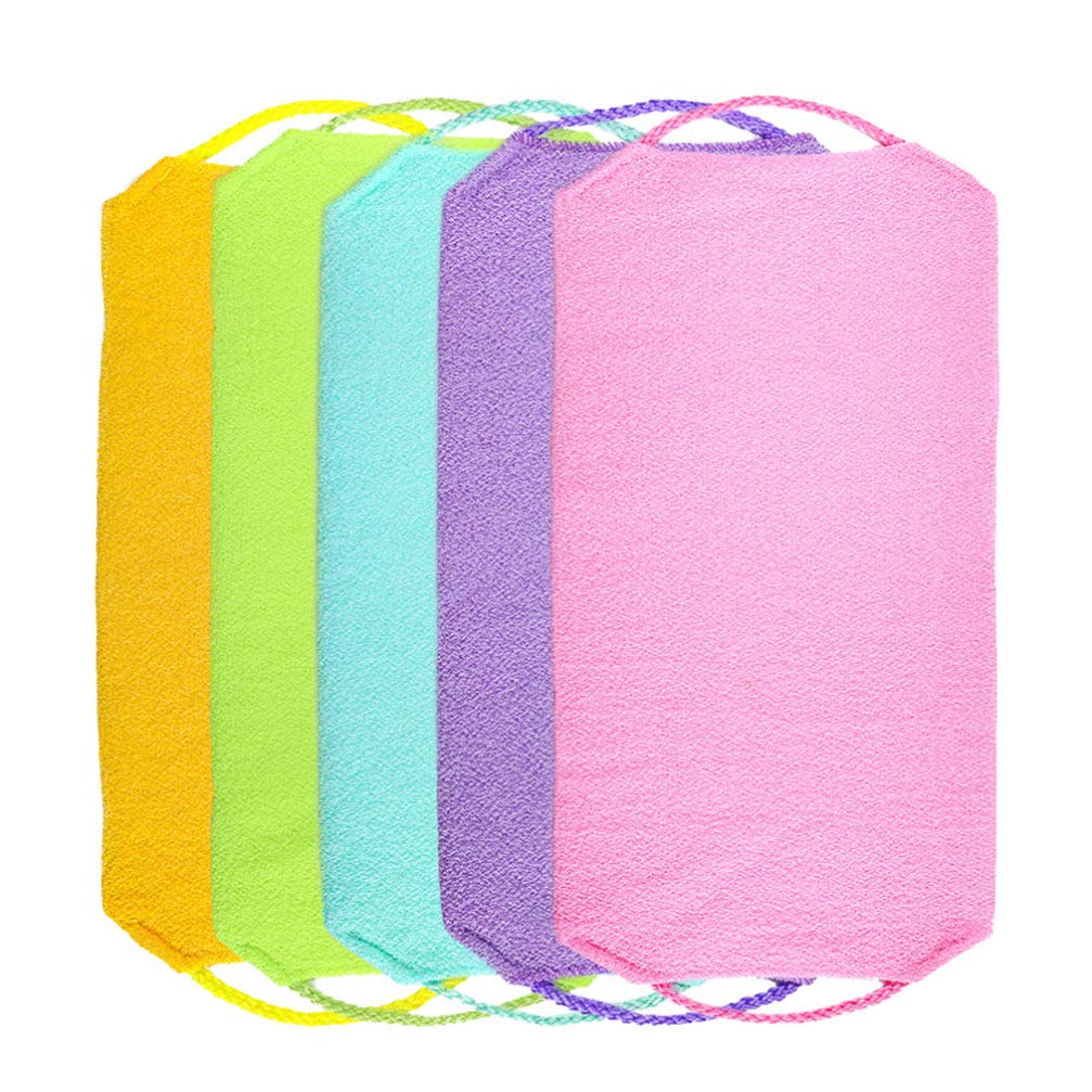 Healifty 5Pcs Exfoliating Washcloth Set - Soft Bath Towel & Body Scrubber for Smooth Skin - Korean & Japanese Style Beauty Accessories - Perfect for Salon, Spa, Home Use & Gift Giving