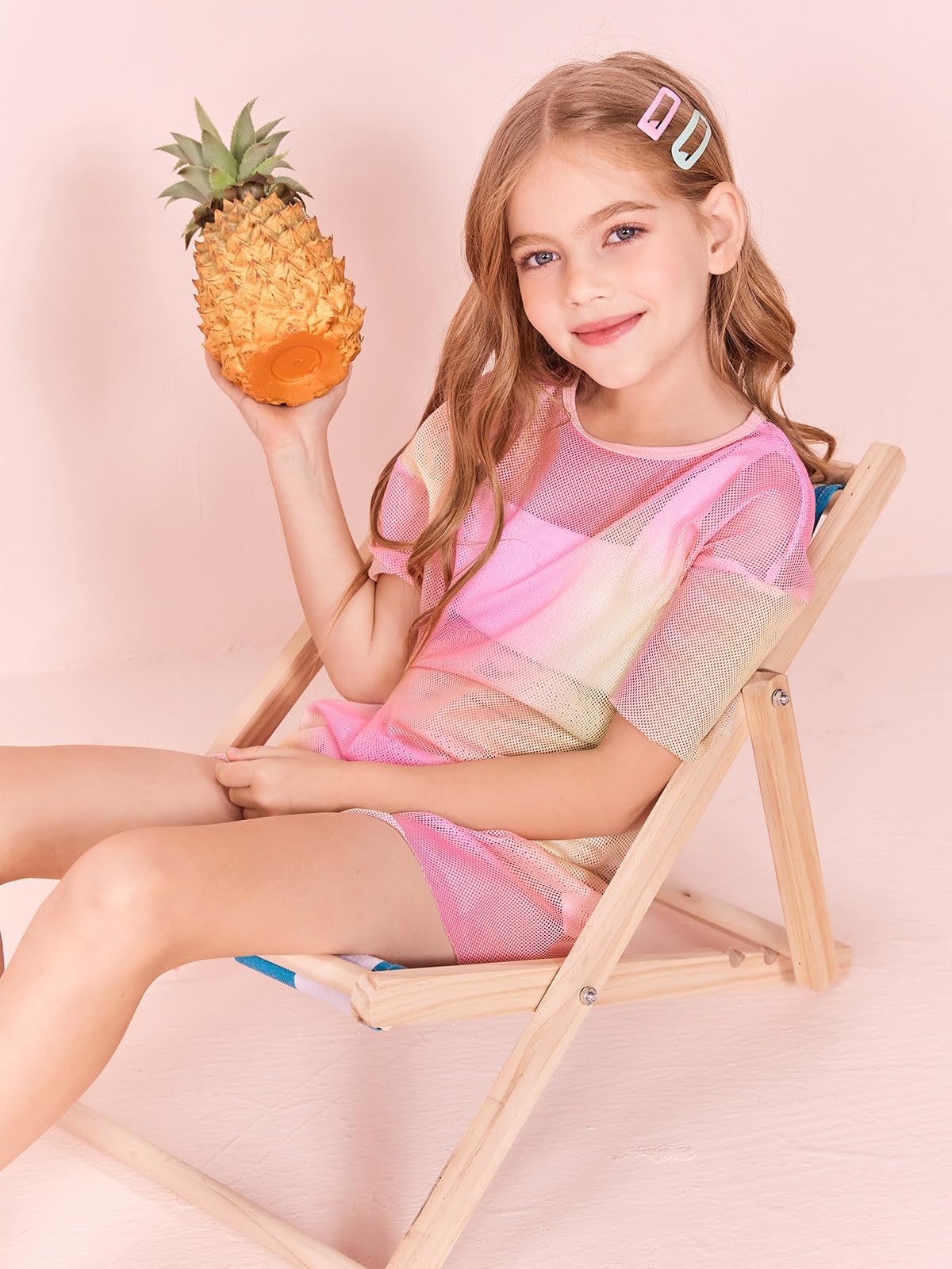 Batermoon Girls Mesh Swim Cover Up - Tie Dye Beach Coverup with Drawstring for Kids Age 5-14 | Lightweight Summer Swimwear for Pool, Beach & Vacation