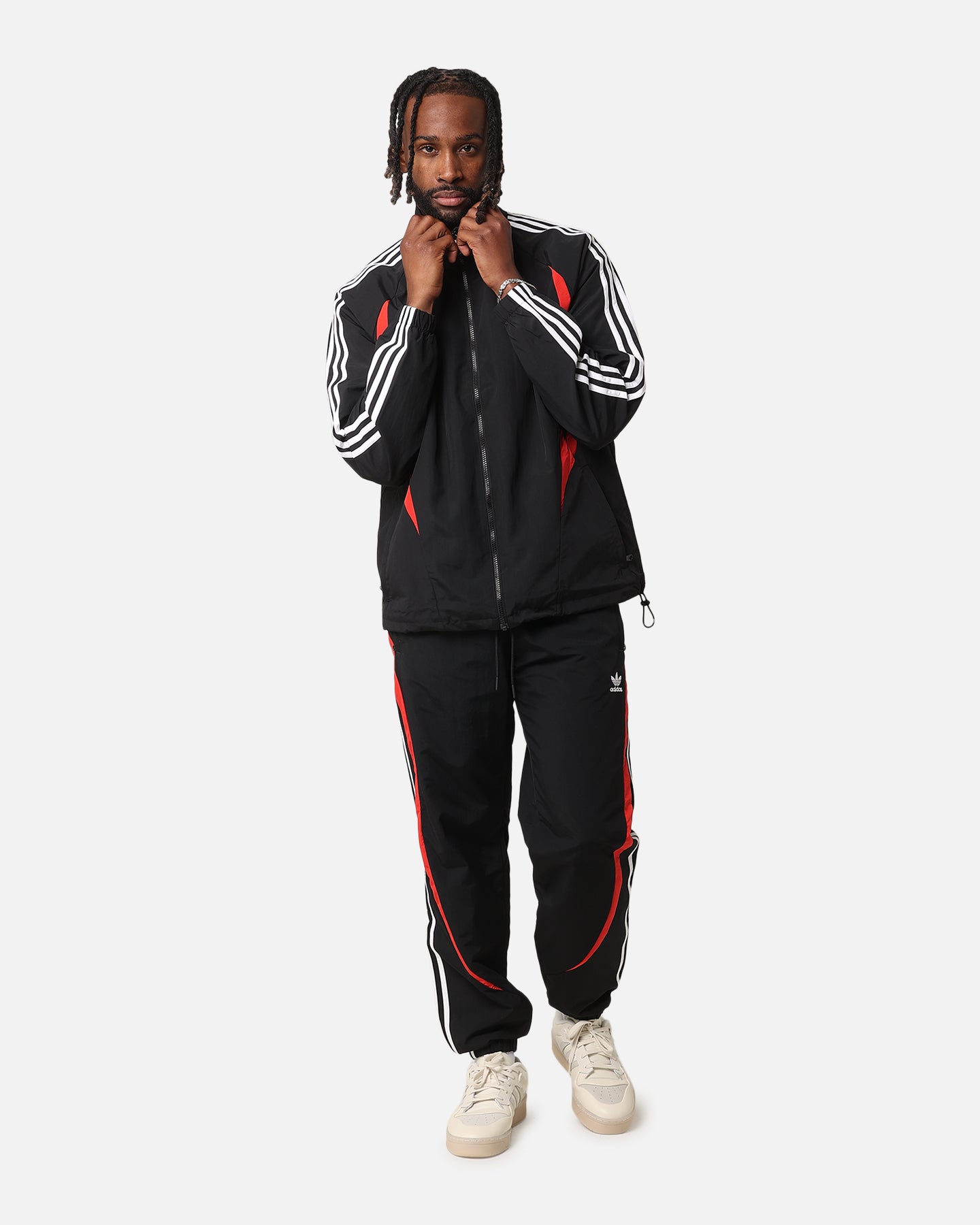 Adidas Archive Pants for Men - Black/Red Athletic Joggers with Tapered Fit - Perfect for Running, Gym Workouts & Casual Streetwear