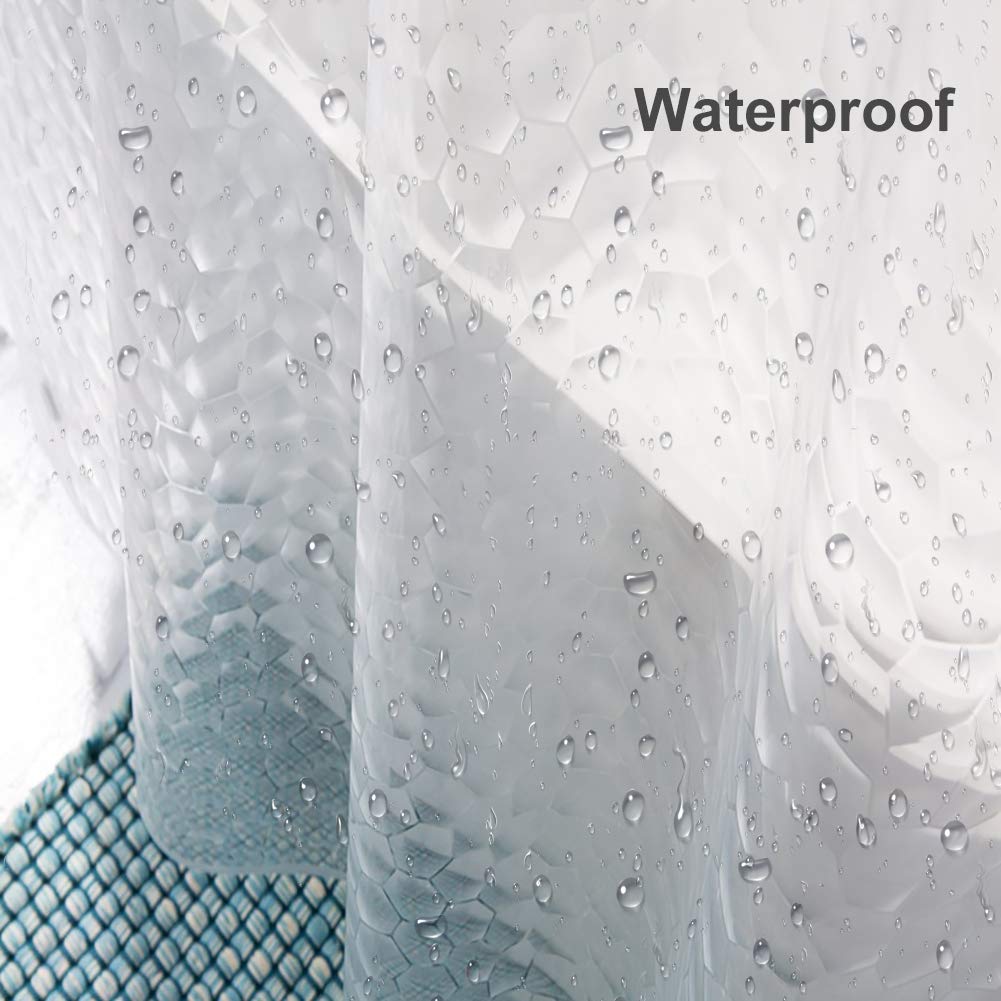 Ryhpez Clear Shower Curtain Liner Set with Hooks - 72x72 Inch Waterproof Bathroom Shower Curtain for Bath Tub, Hotel & Home Use
