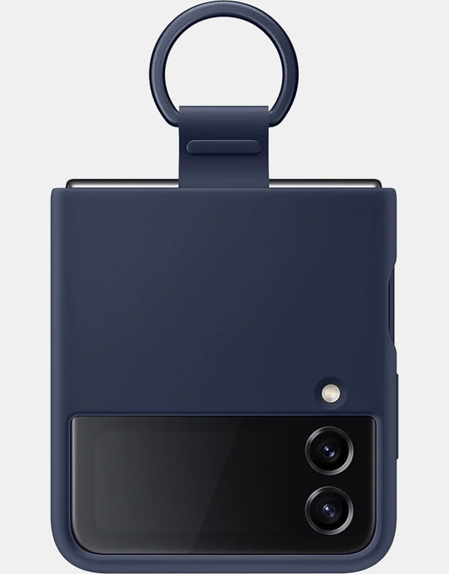 Samsung Galaxy Z Flip4 Silicone Case with Ring Holder - Protective Cover for Everyday Use, Travel & Hands-Free Viewing