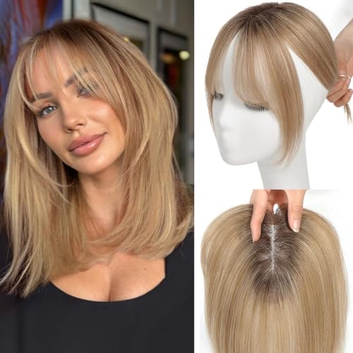 Light Brown Blonde with Dark Roots