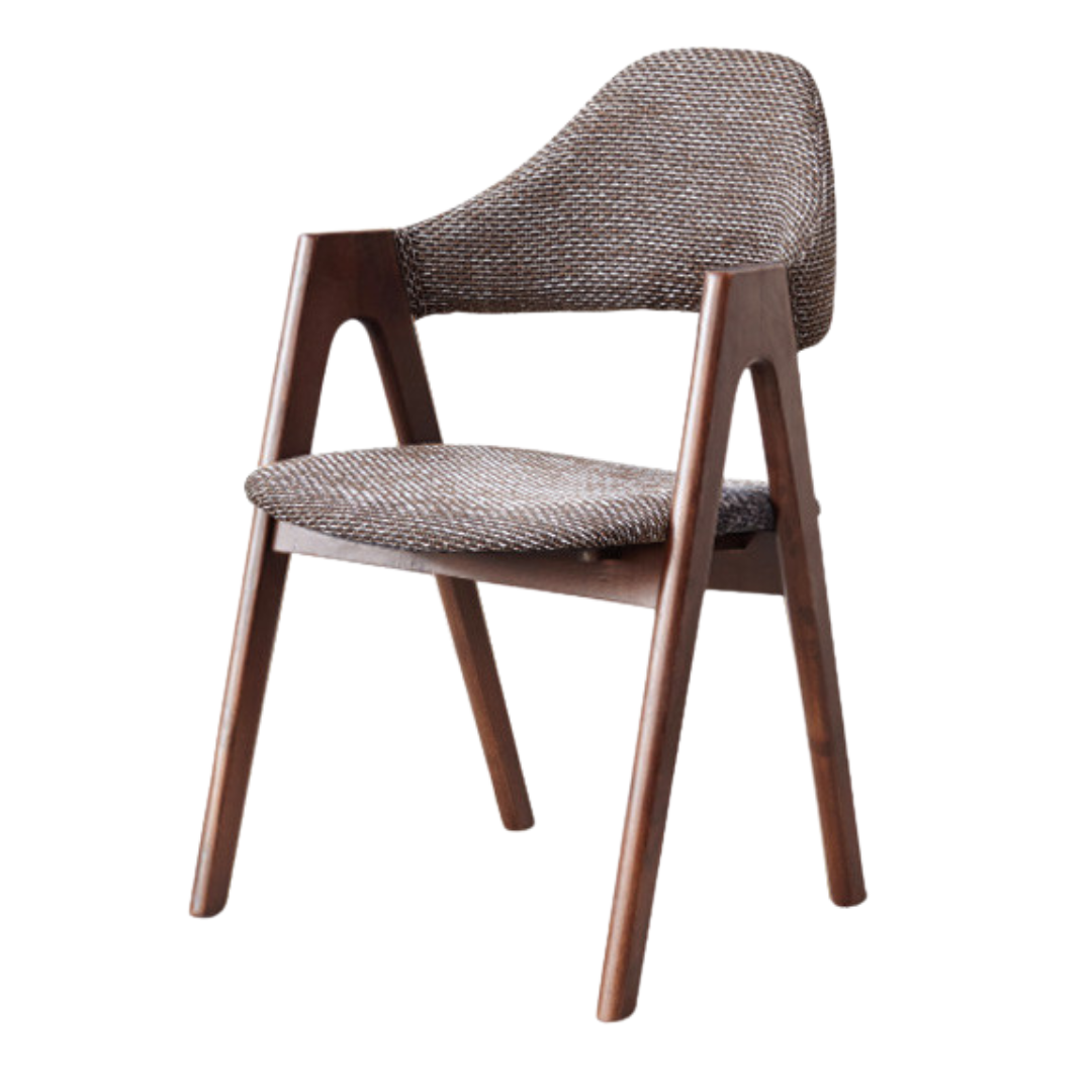 Premium 2-Piece Solid Wood Chair Set - Black Walnut, Ash & Oak with Soft Fabric/Leather Back Support | Modern Dining Room & Living Room Furniture for Home Decor