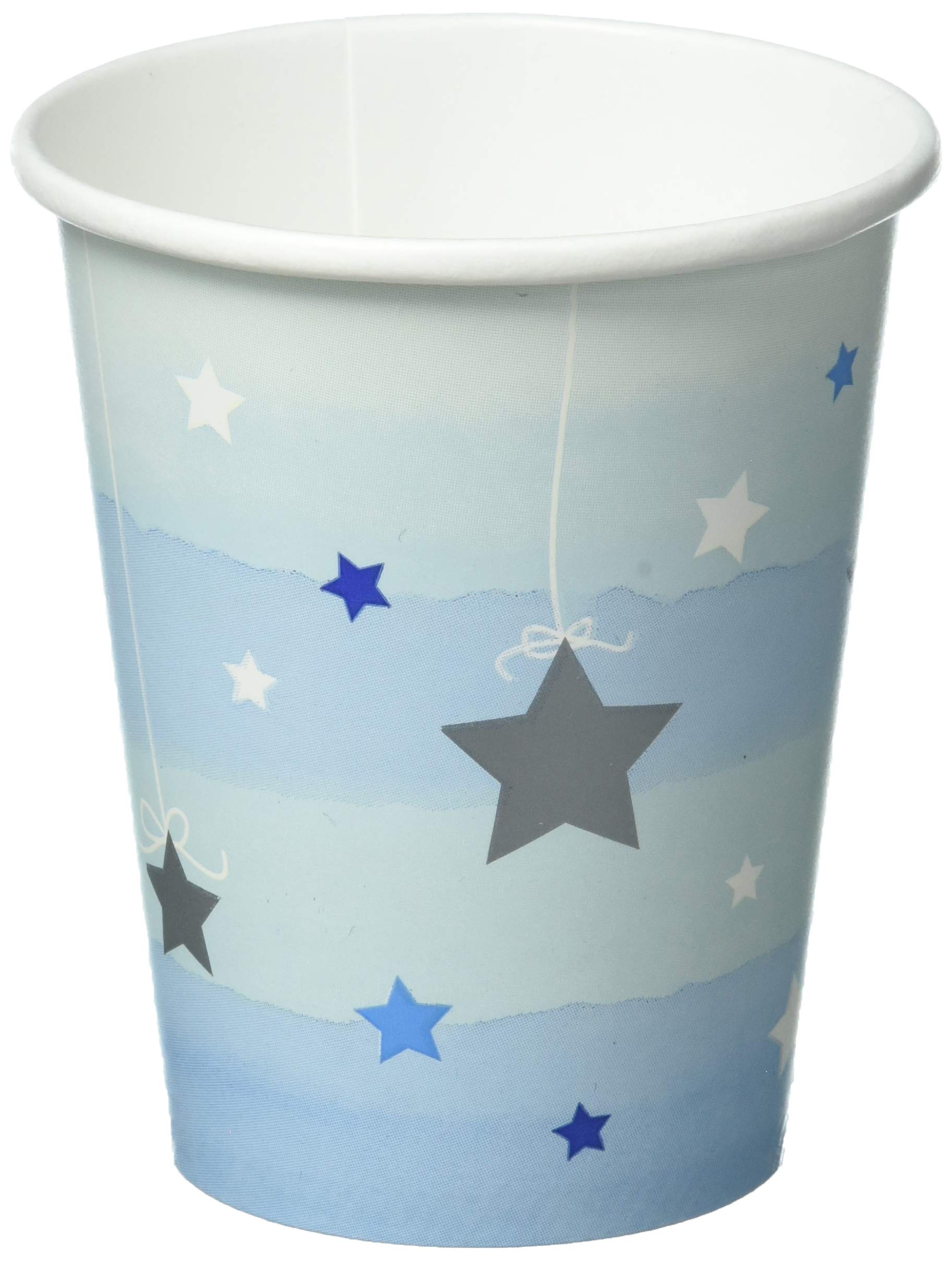 Creative Converting One Little Star Boy Paper Cups - 9 oz Multicolor Party Cups for Kids Birthday, Baby Shower & Holiday Celebrations