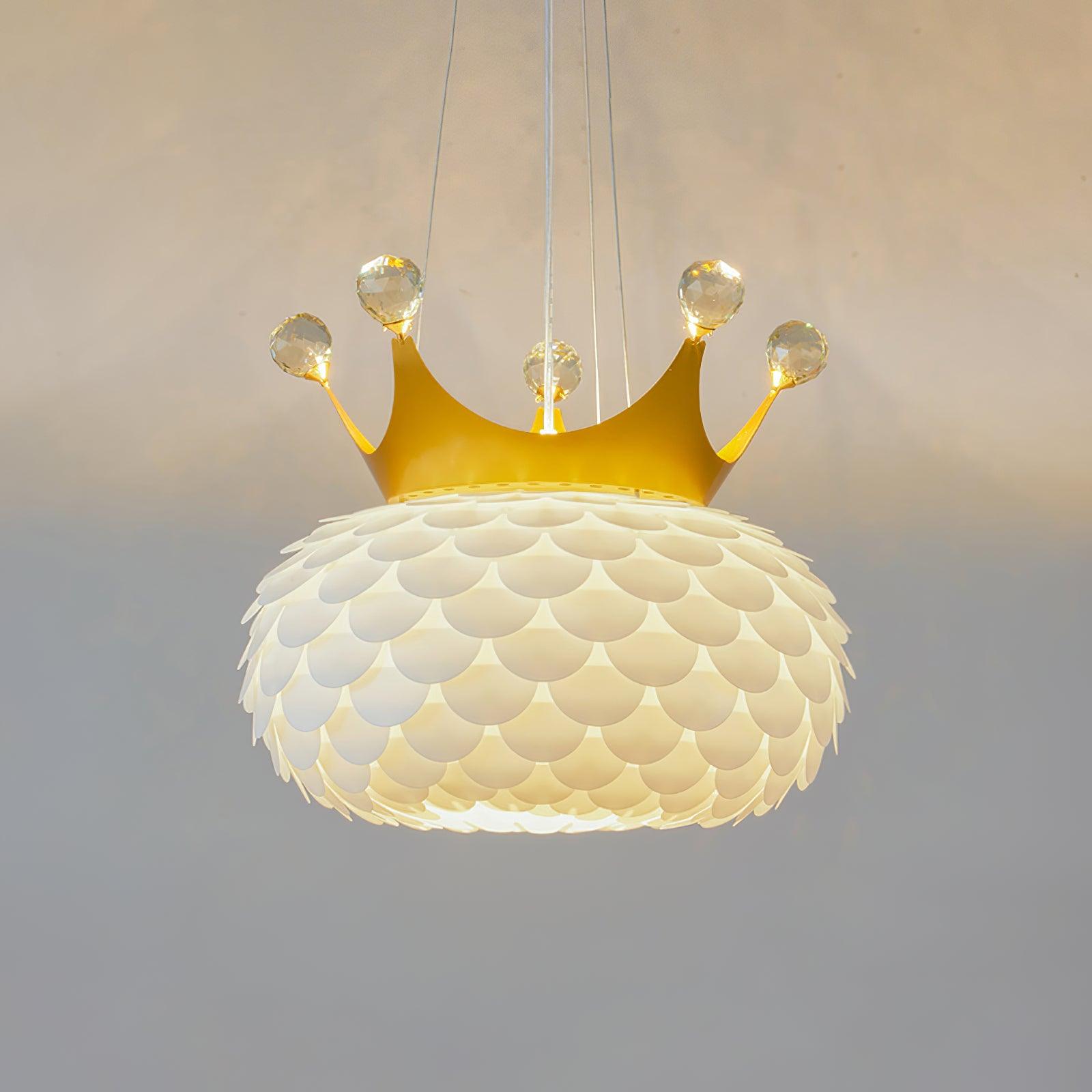 Aluvia Crown Pendant Lamp - Modern Hanging Chandelier for Dining Room, Kitchen Island & Bedroom Lighting Decor