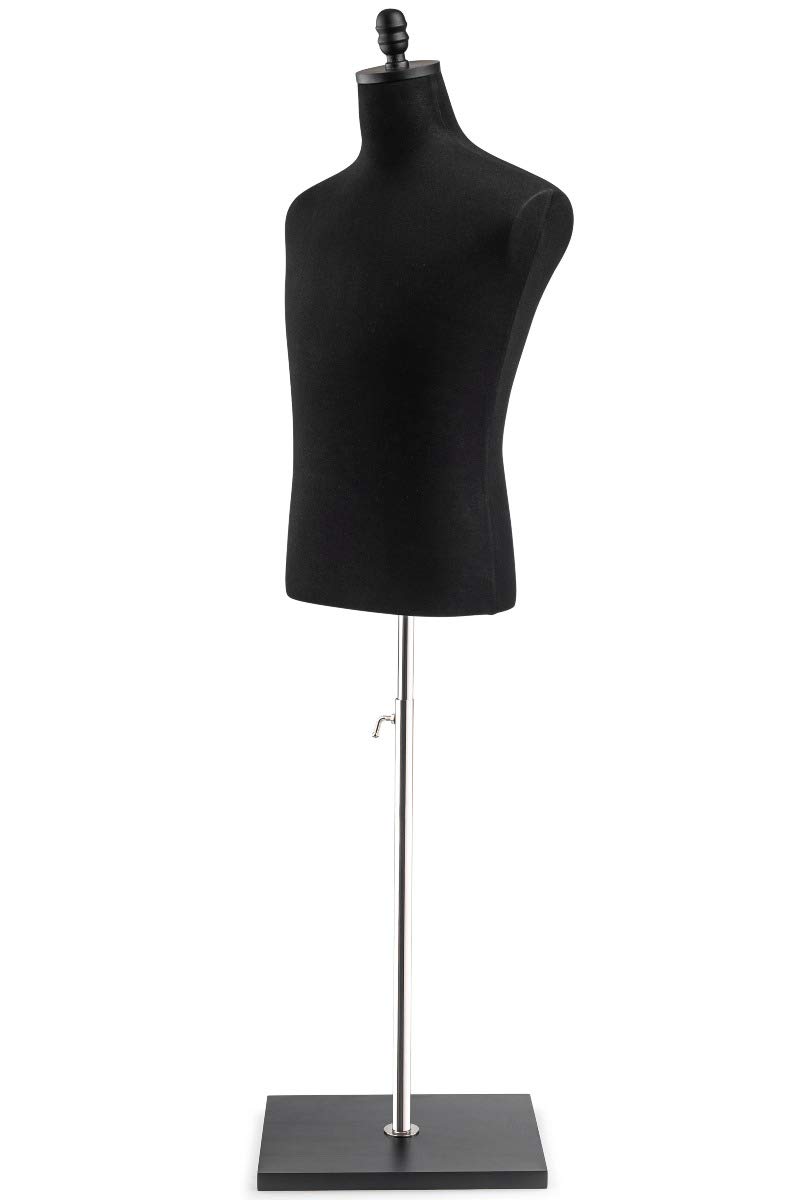 Black Jersey Male Dress Form Mannequin - TSC Medium Size for Tailoring, Fitting & Display - Perfect for Fashion Designers, Tailors & Retail Stores
