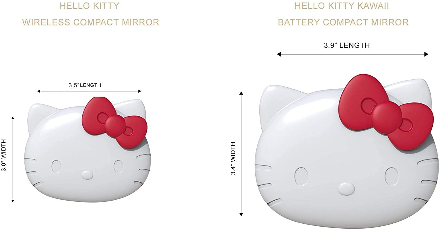 Hello Kitty LED Makeup Mirror with Touch Sensor, Adjustable Brightness & Stand - Portable Vanity Mirror for Home, Travel & Professional Makeup Application (White)