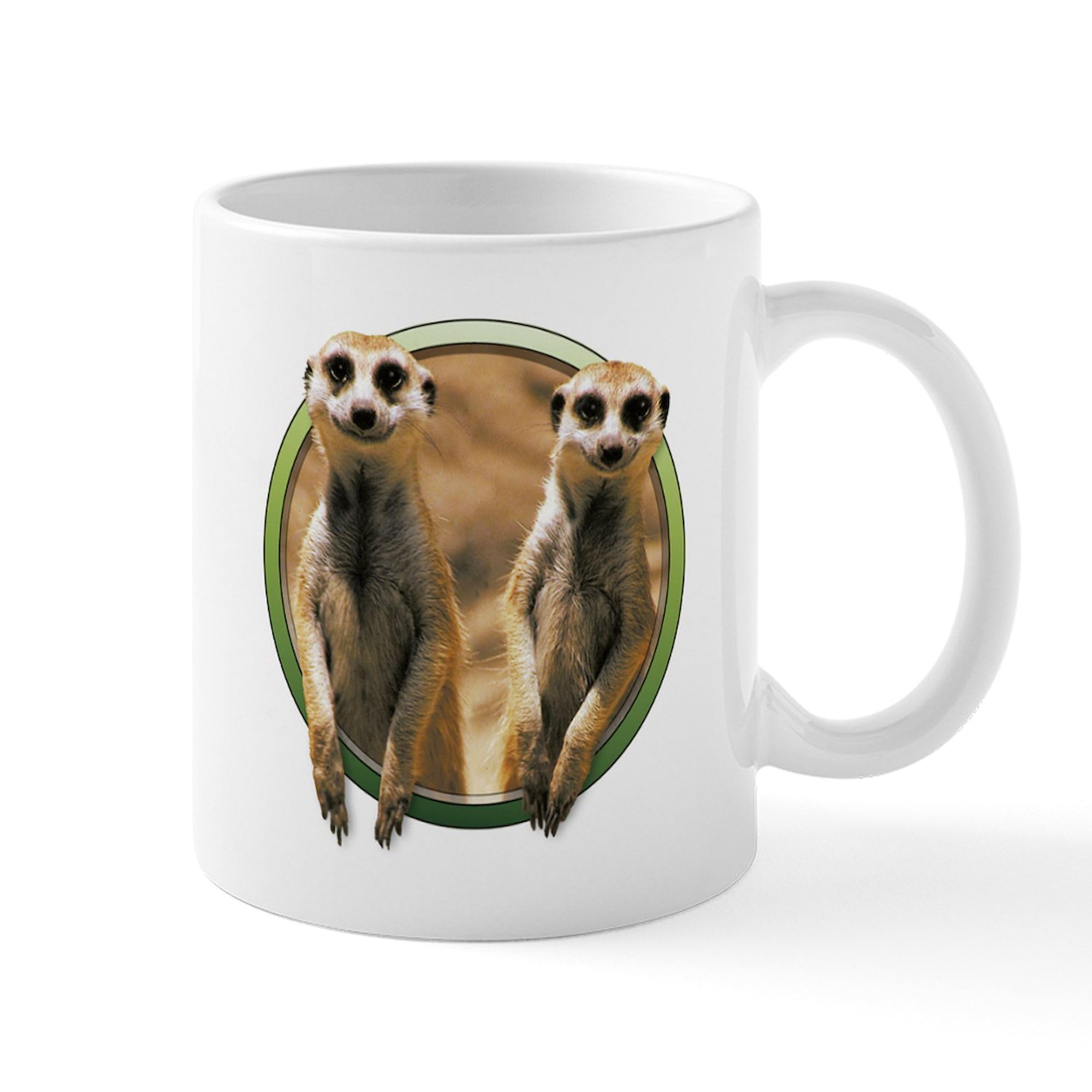 Smiling Meerkats Ceramic Coffee Mug 11 oz (325 ml) - Funny Animal Design for Tea & Hot Drinks - Perfect Gift for Animal Lovers & Office Use
