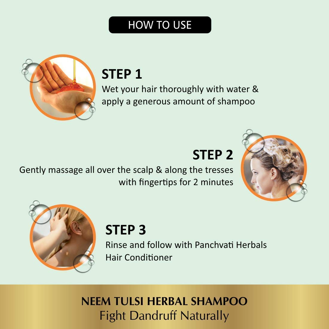 Panchvati Herbals Neem Tulsi Hair Shampoo for Healthy Hair Growth & Hair Fall Control - 450ml | Ayurvedic Herbal Shampoo for Daily Use & Scalp Care
