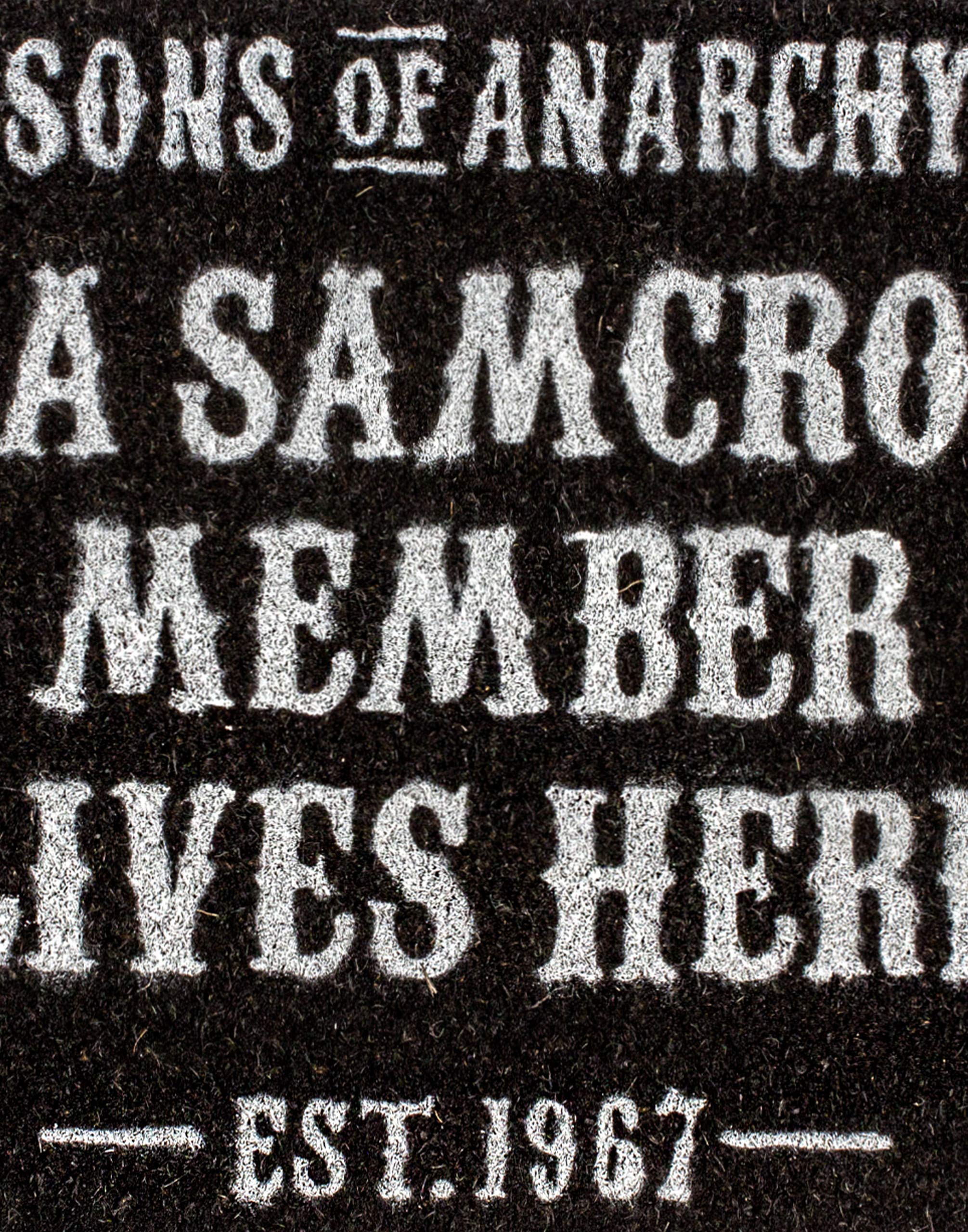 Sons of Anarchy Black Skull SAMCRO Doormat - Non-Slip Rubber Backing for Front Door, Porch, or Garage - Perfect for Biker Fans and Motorcycle Enthusiasts