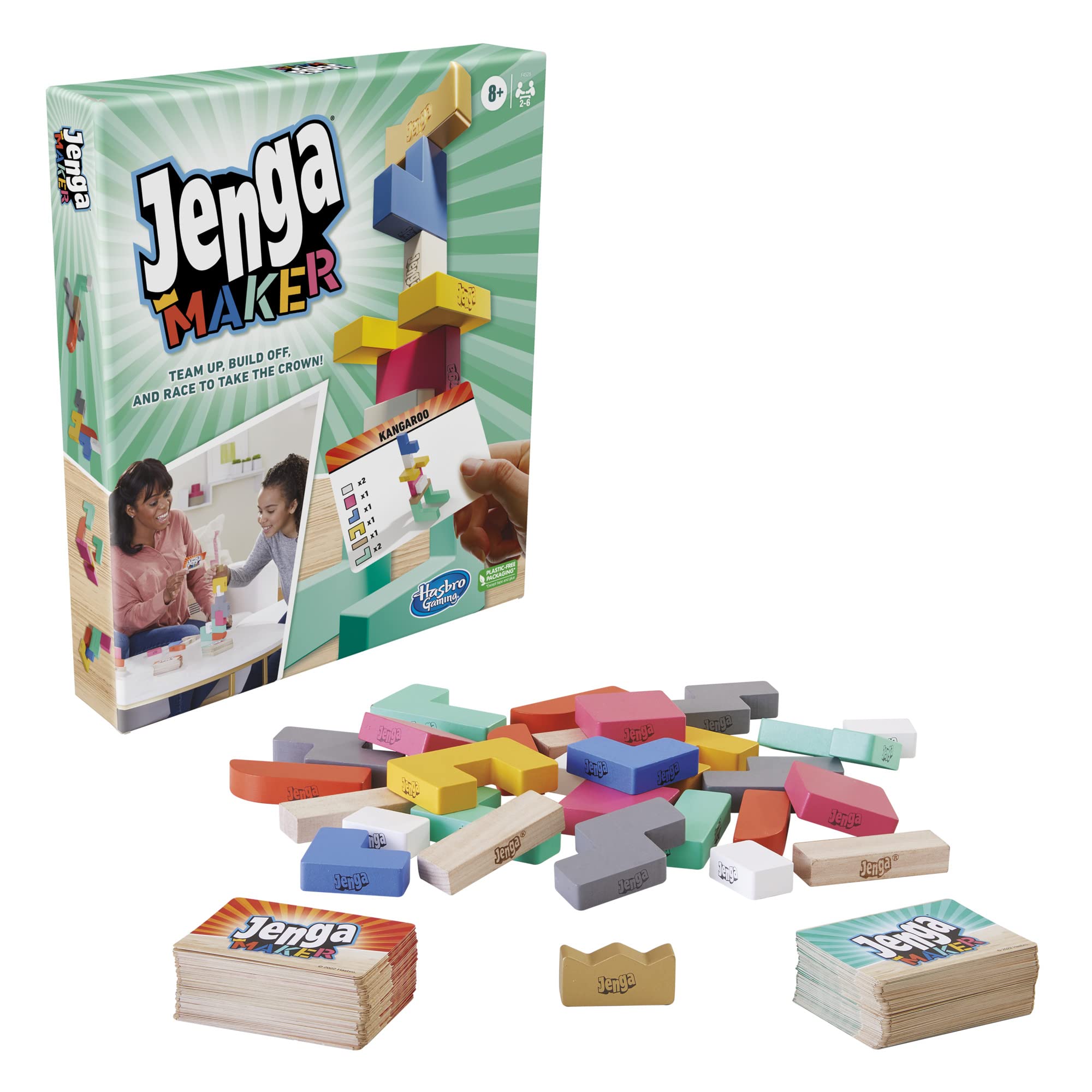 Hasbro Gaming Jenga Classic Wooden Block Stacking Tower Game for Kids & Adults - Fun Family Board Game for 2-6 Players Ages 8+ - Perfect for Parties, Game Nights & Indoor Activities