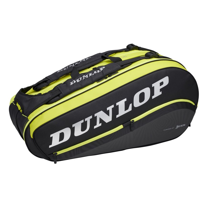 Dunlop SX Performance 8 Tennis Racket Thermo Bag - Black/Yellow | Insulated Tennis Racquet Case for Storage & Travel | Perfect for Club Matches & Tournaments