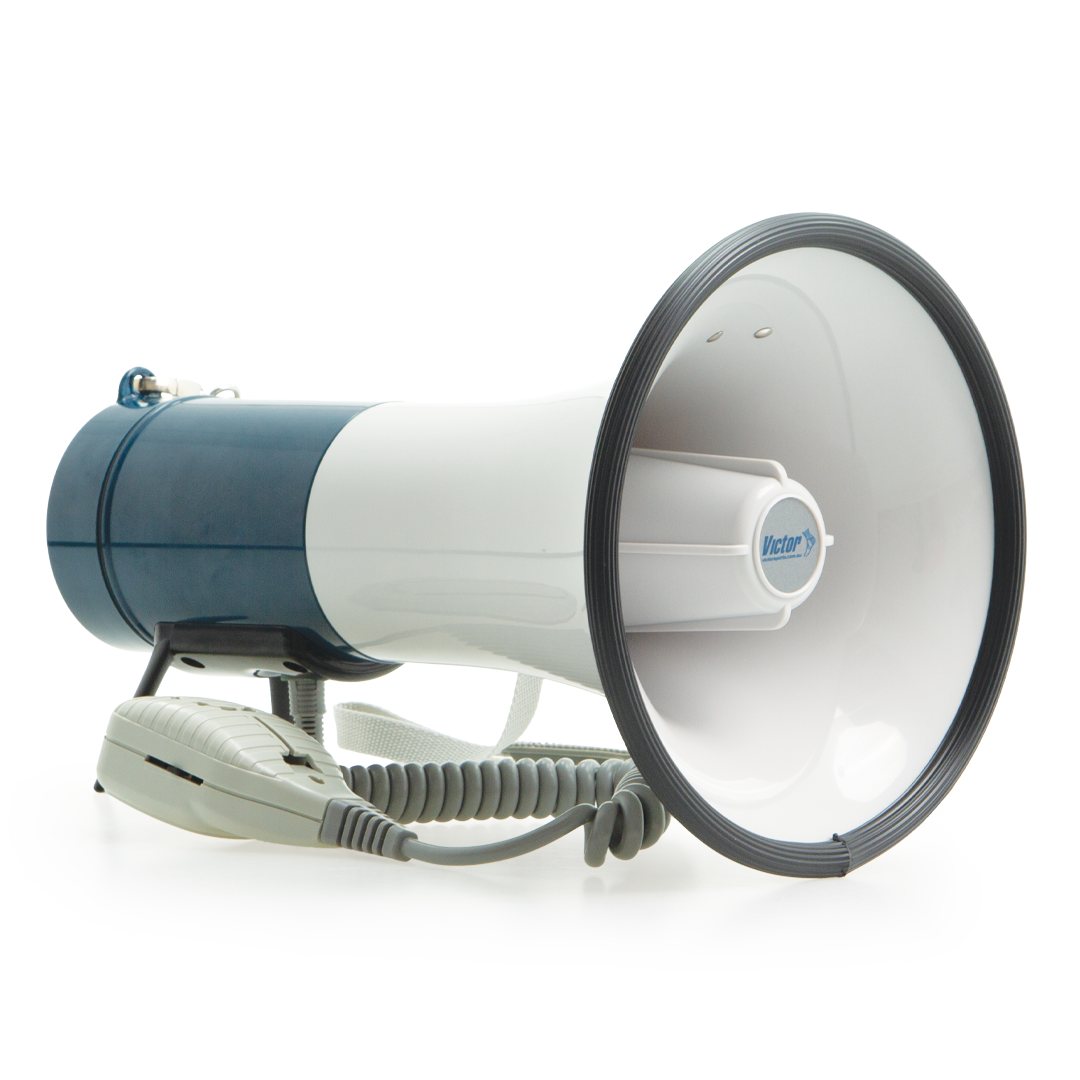 Victor Megaphone with Handheld Microphone - 25W Loud Portable Bullhorn for Outdoor Events, Sports Games & Emergency Announcements