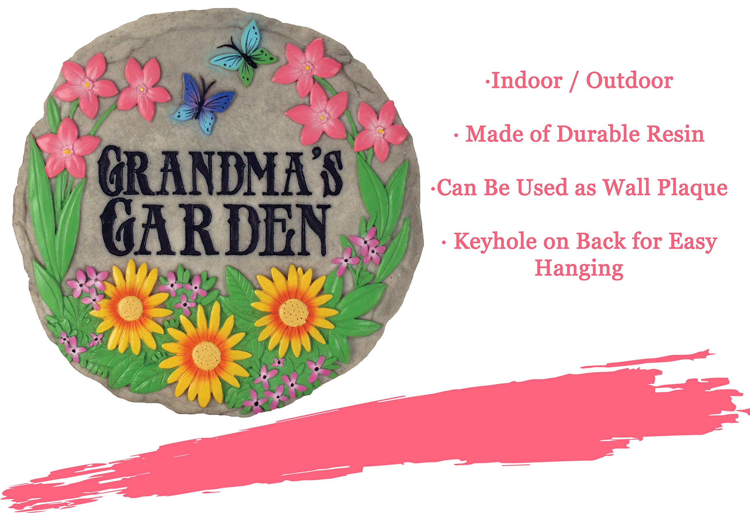Grandma’s Garden Stepping Stone - Handcrafted Decorative Garden Stone for Outdoor Décor | Perfect for Flower Beds, Pathways & Backyard Landscaping