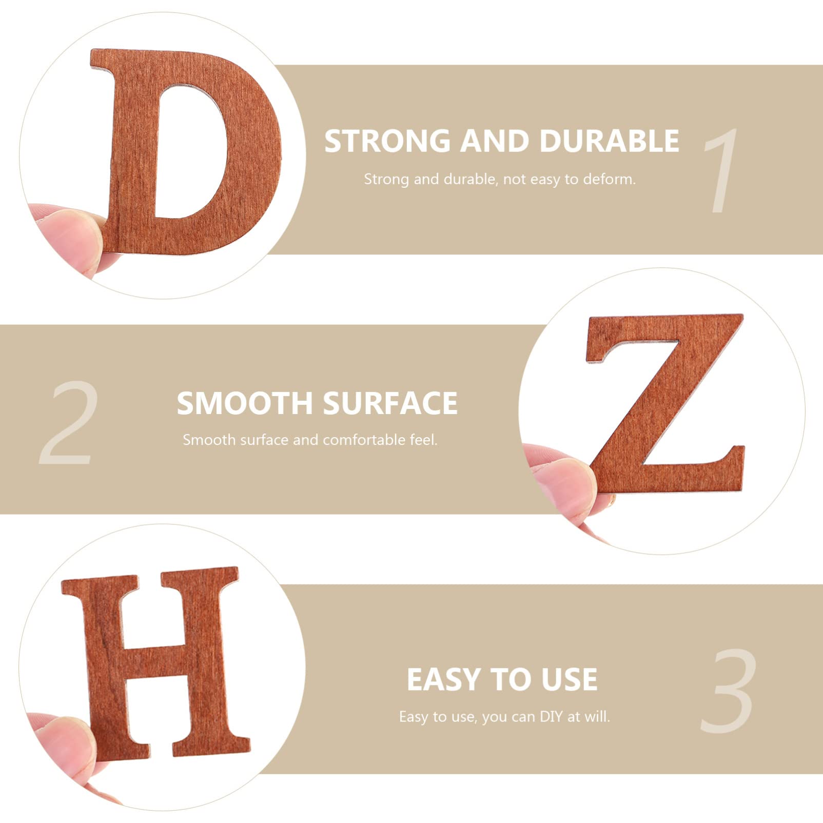 26pcs Brown Wooden Alphabet Letters for DIY Crafts - Wood Slice Art, Home Decor, Wedding, Nursery, Scrapbooking & Party Decoration