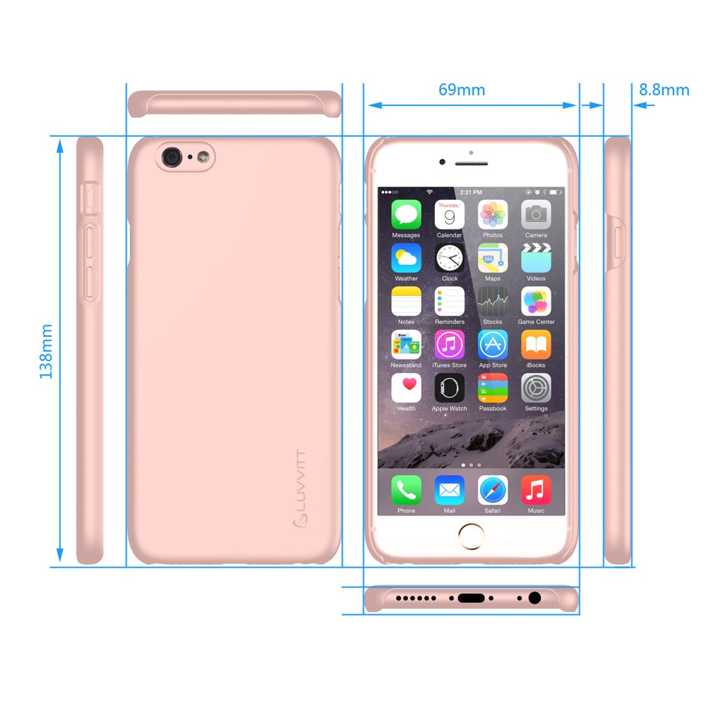 LUVVITT SVELTE Slim Fit iPhone 6/6s Case - Premium Matte Finish Hard Cover [Rose Gold] | Protective & Stylish Phone Cover for Women & Men | Perfect for Daily Use, Work & Travel