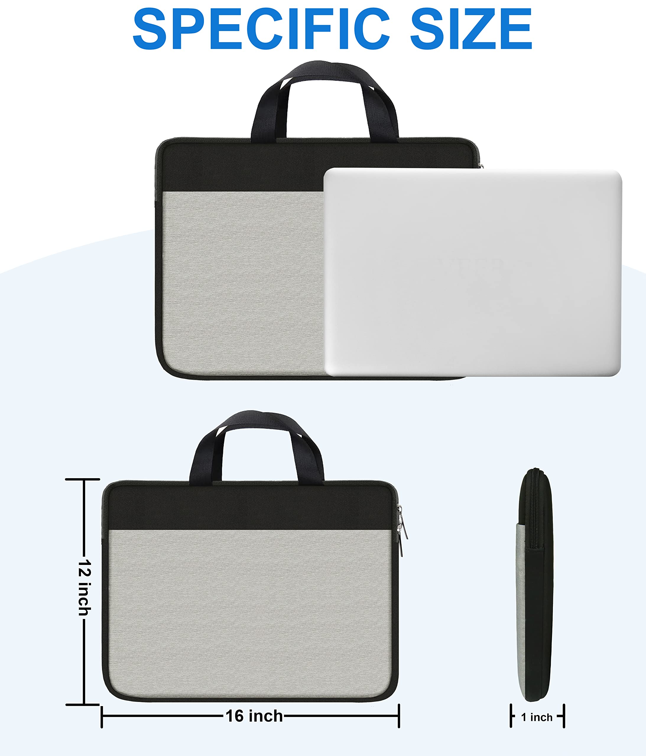 Premium 15.6 Inch Laptop Sleeve Case - Shockproof Protective Cover for 15-15.6