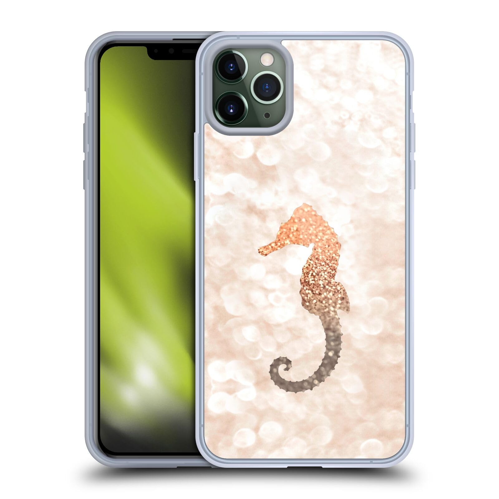 Officially Licensed Monika Strigel Seahorse Champagne Gold Soft Gel Case for iPhone 11 Pro Max - Elegant Protective Cover for Women, Durable Shockproof Phone Case - Perfect for Daily Use, Travel & Gift Giving