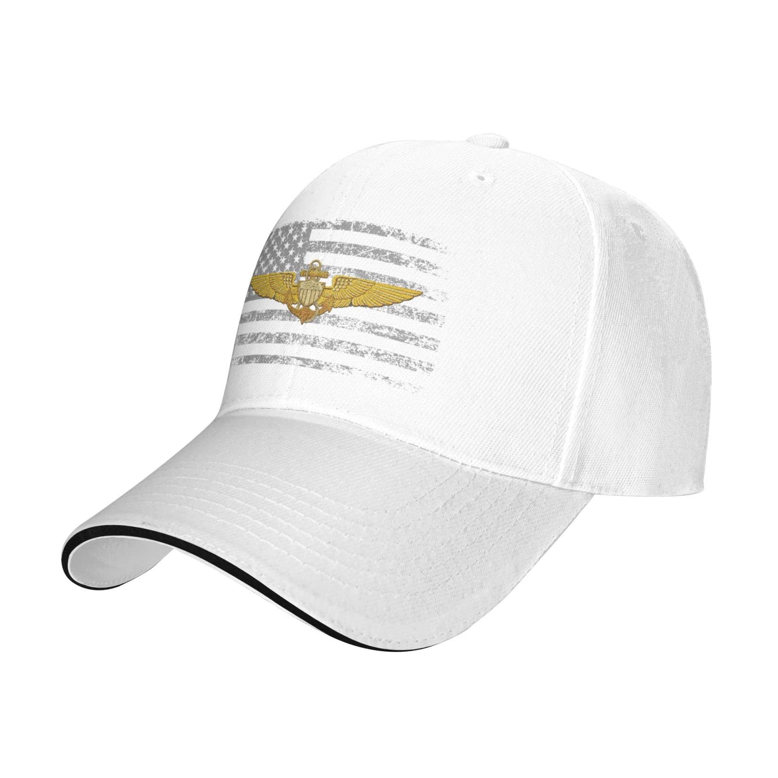 US Navy Aviator Pilot Wings Baseball Cap - Adjustable Duck Bill Hat for Men & Women - Stylish Black Military Cap for Outdoor, Travel & Casual Wear