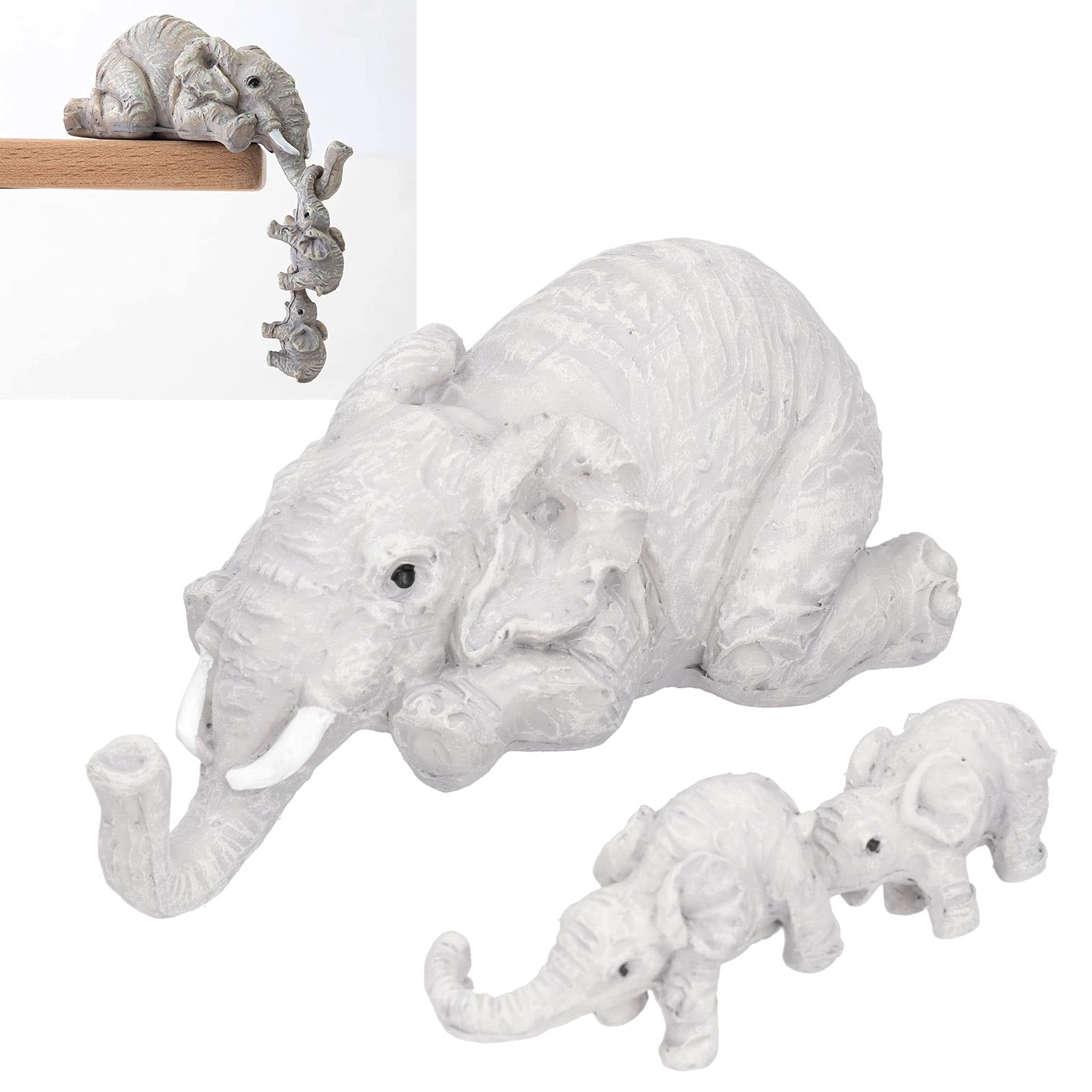 Zerodis Elephant Statue - Handcrafted Resin Home Decor, Cute Hanging Ornament for Indoor & Outdoor, Perfect Gift for Living Room, Bedroom, Garden - Ideal for Home Decor, Wedding Gifts & Feng Shui Decorations