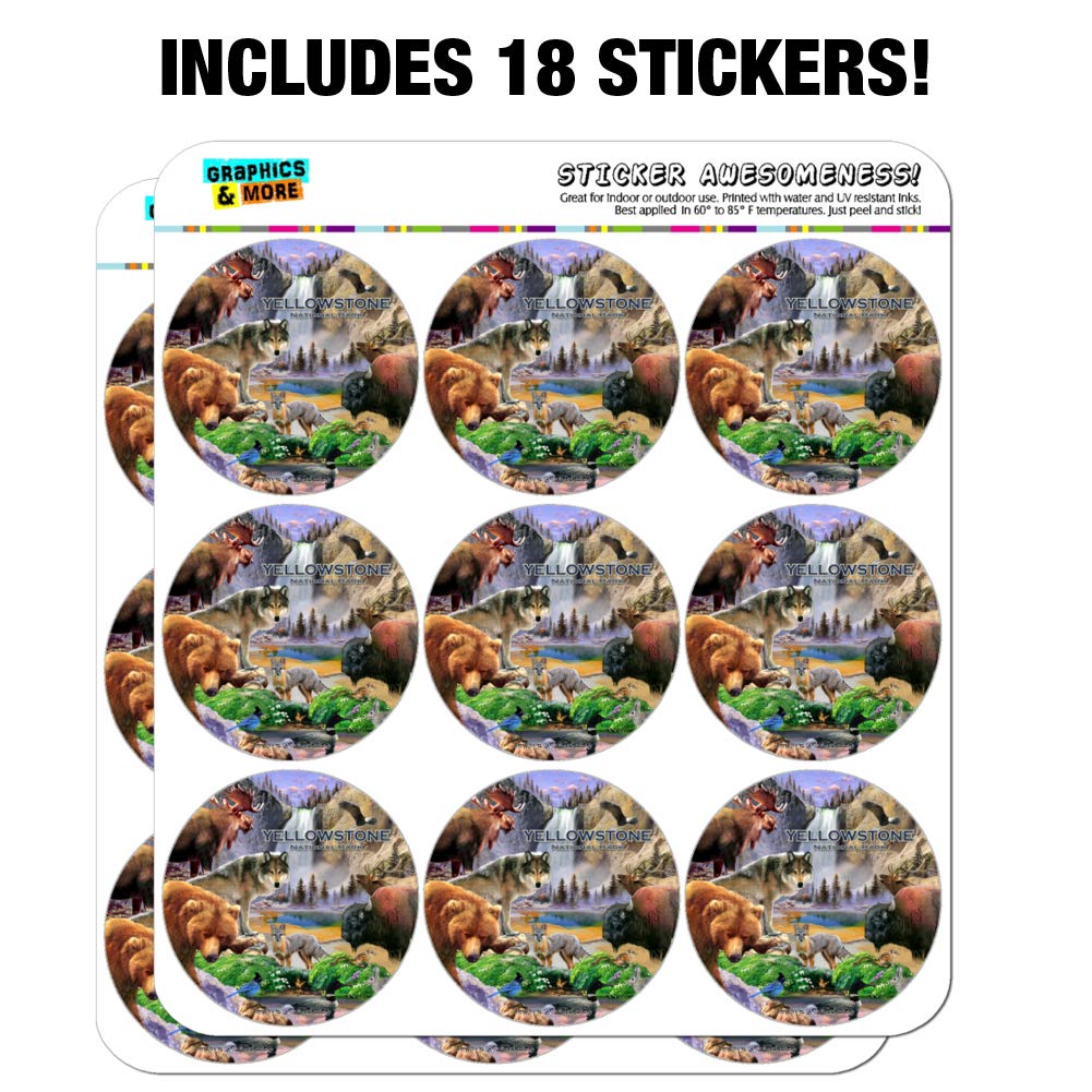 Yellowstone National Park Wildlife Stickers - Wolf, Bear, Fox & Bison Planner Decals for Scrapbooking, Bullet Journal & Crafting - Perfect for Nature Lovers & Outdoor Enthusiasts