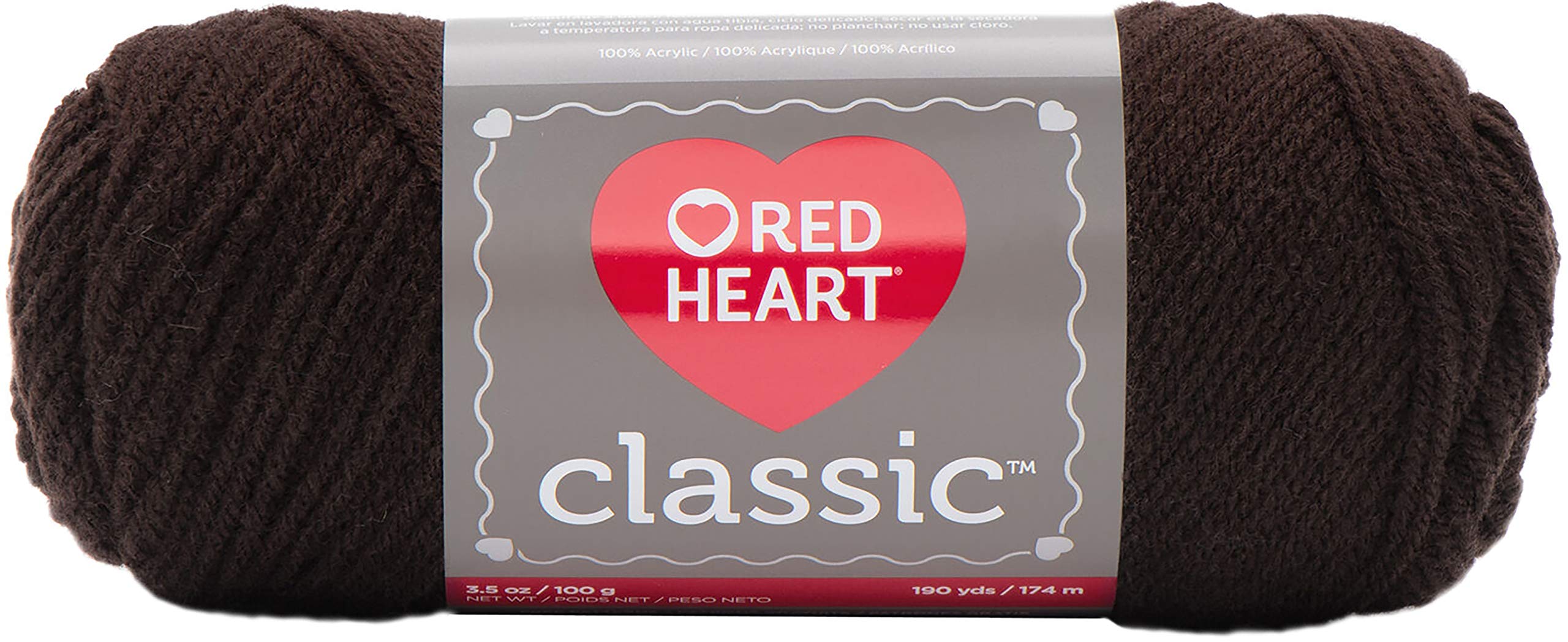 Red Heart Classic Yarn - Soft 100% Acrylic Knitting Yarn, Coffee Brown - Perfect for Crochet, Knitting, and DIY Craft Projects at Home