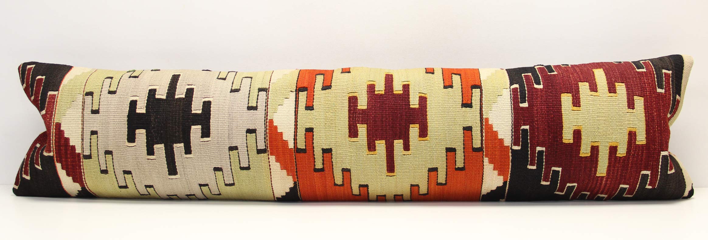 King Size Kilim Pillow Cover 12x47 Inch - Unique Nomadic Lumbar Cushion Cover for Bedding, Sofa & Home Decor | Oblong Kilim Pillow Case for Large & Long Throw Pillows