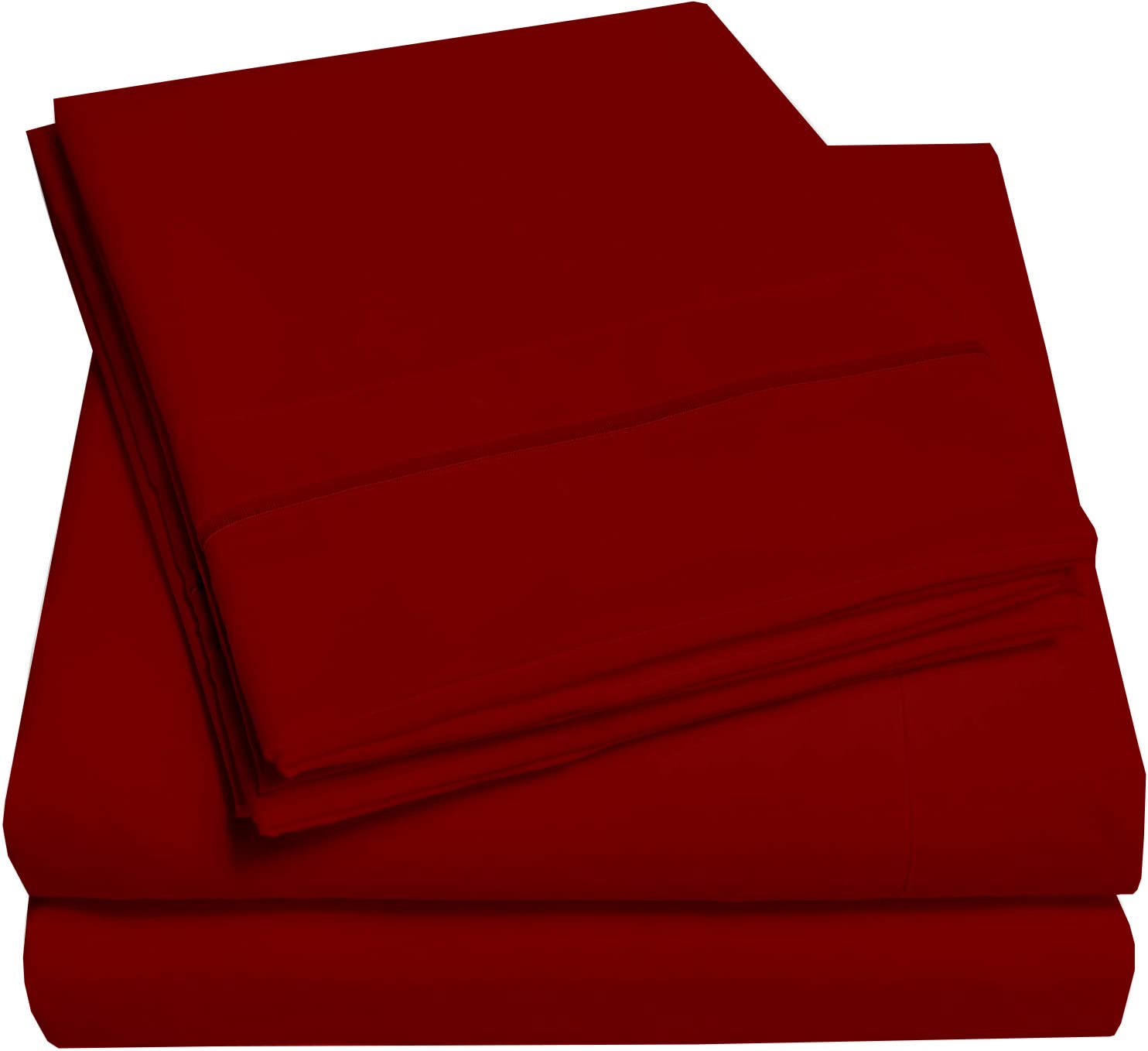 Premium Ultra-Soft Microfiber Twin XL Sheet Set - College Dorm Size Bedding - Deep Pocket Fitted Sheet & Double Brushed Fabric - Burgundy - Perfect for Dorms, Guest Rooms & Small Spaces