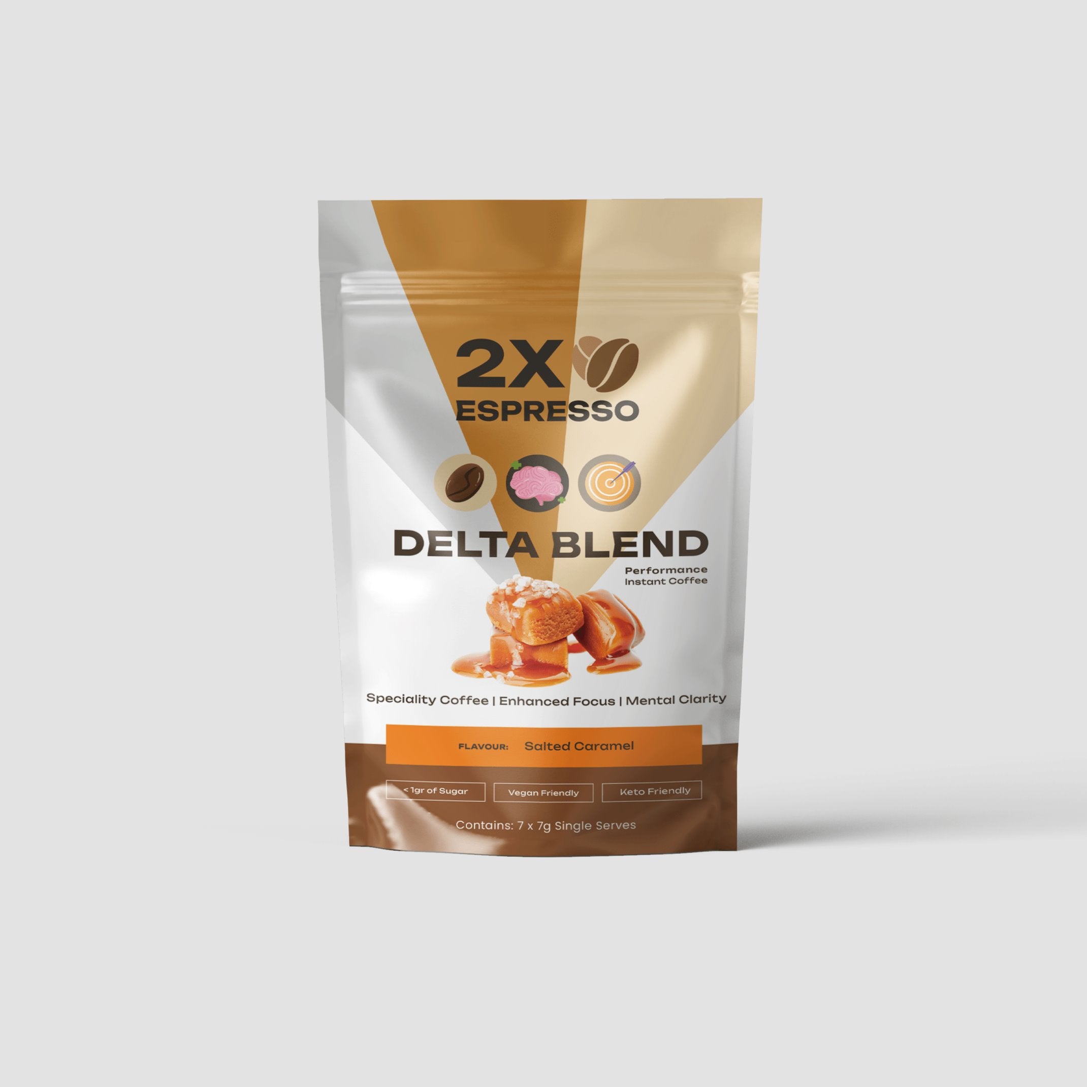2X Espresso Delta Blend Performance Coffee - Premium Dark Roast for Energy & Focus - Perfect for Home Brewing, Office Use & On-the-Go Lifestyles