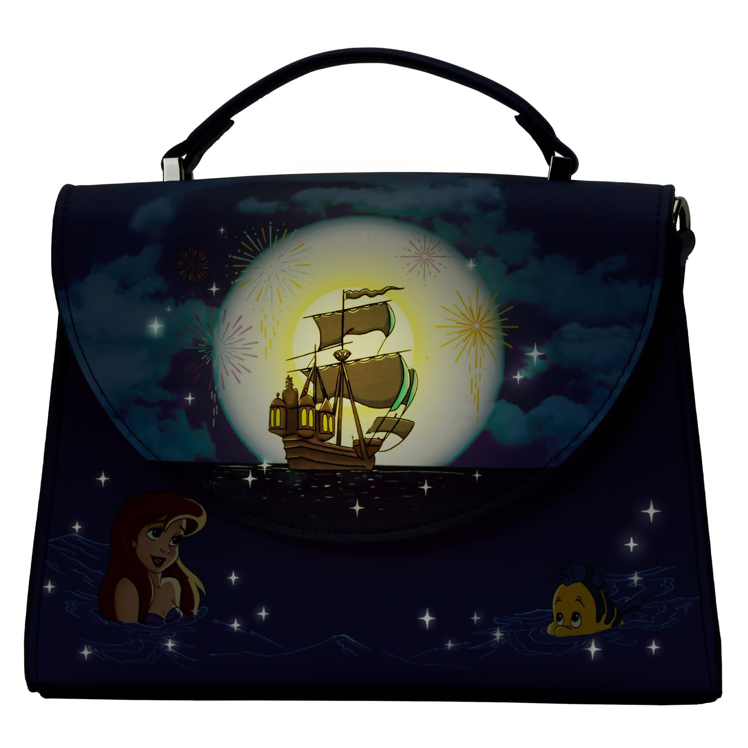 Disney The Little Mermaid Ariel Fireworks Crossbody Bag - Loungefly Official Licensed Mini Backpack for Women, Girls | Perfect for Cosplay, Theme Parks, Collectors & Daily Use