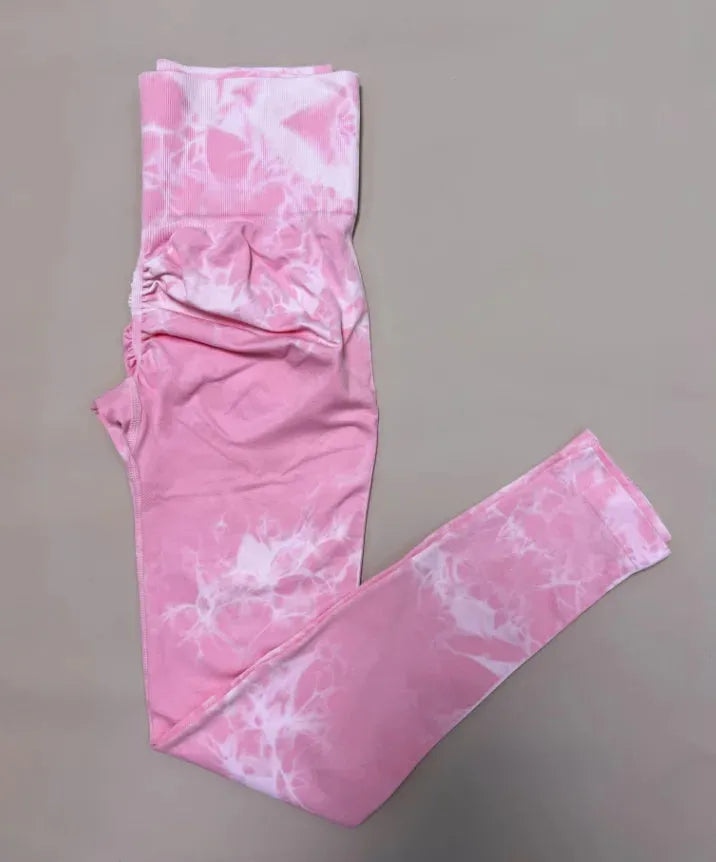 Women's Tie-Dye Gym Leggings - Seamless High Waist Yoga Pants for Workout & Training | Scrunch Butt Sports Fitness Tights | Perfect for Yoga, Running, Gym & Everyday Wear
