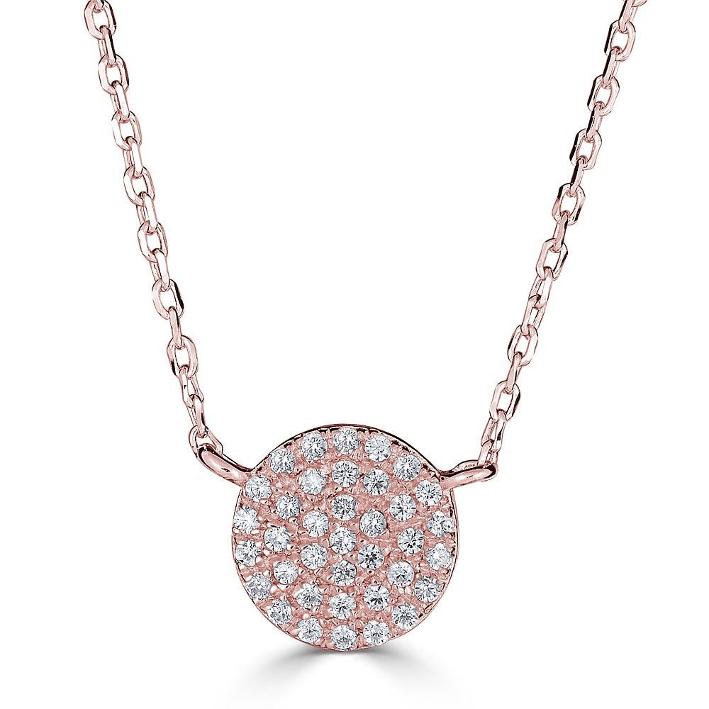 14K Gold 0.20 CTW Diamond Circle Pendant Necklace for Women - Elegant Everyday Jewelry & Perfect Gift for Anniversary, Birthday or Valentine's Day