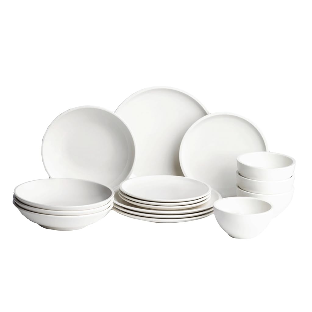 Villeroy & Boch Artesano Original 16-Piece Dinnerware Set for 4 - Premium German Porcelain Plates & Bowls | Microwave & Dishwasher Safe White Dinnerware | Perfect for Family Dining, Dinner Parties & Restaurant Use