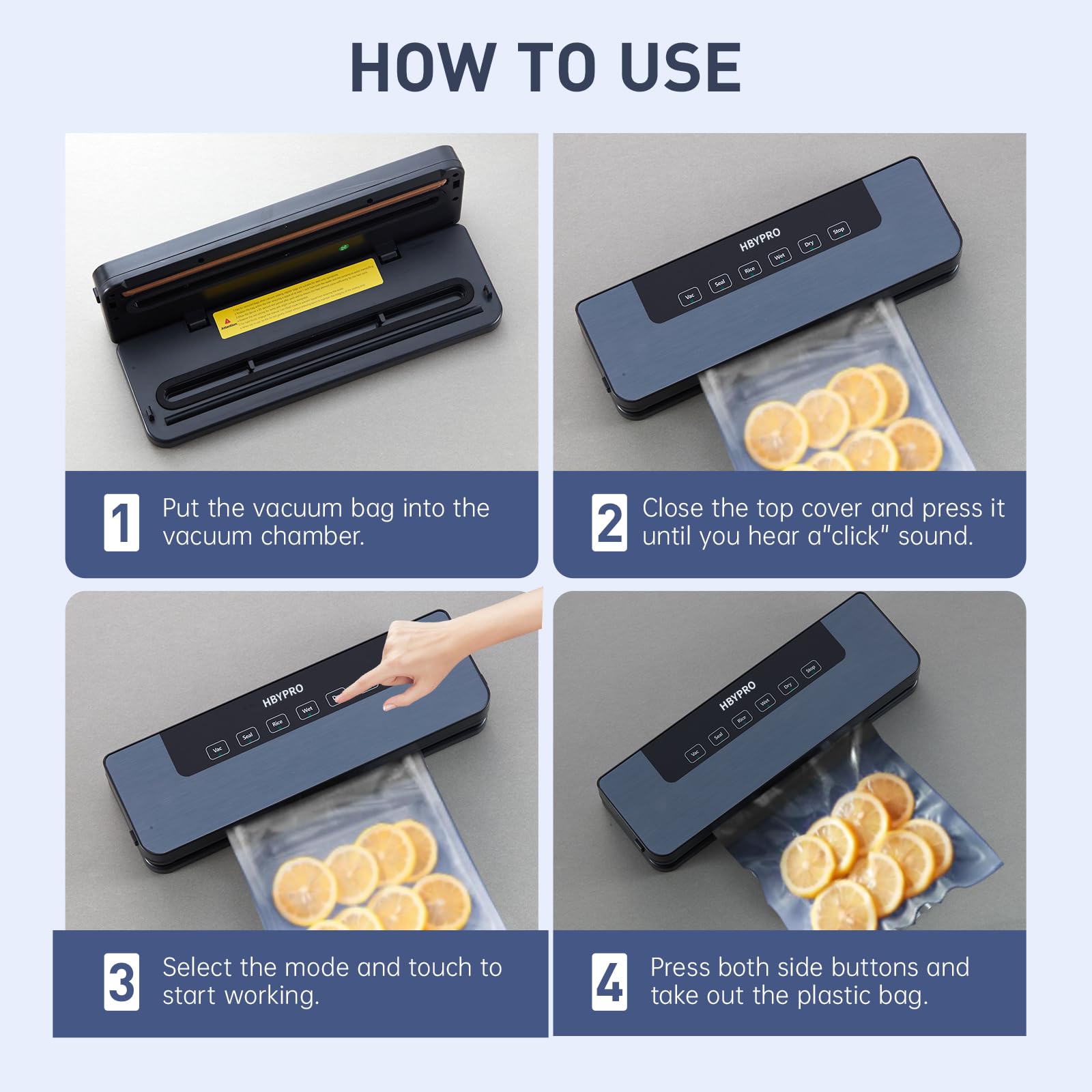 Powerful 65kPa Vacuum Sealer Machine - Compact Automatic Food Sealer for Dry & Wet Foods | One-Touch Operation | Ideal for Meal Prep, Sous Vide & Food Storage