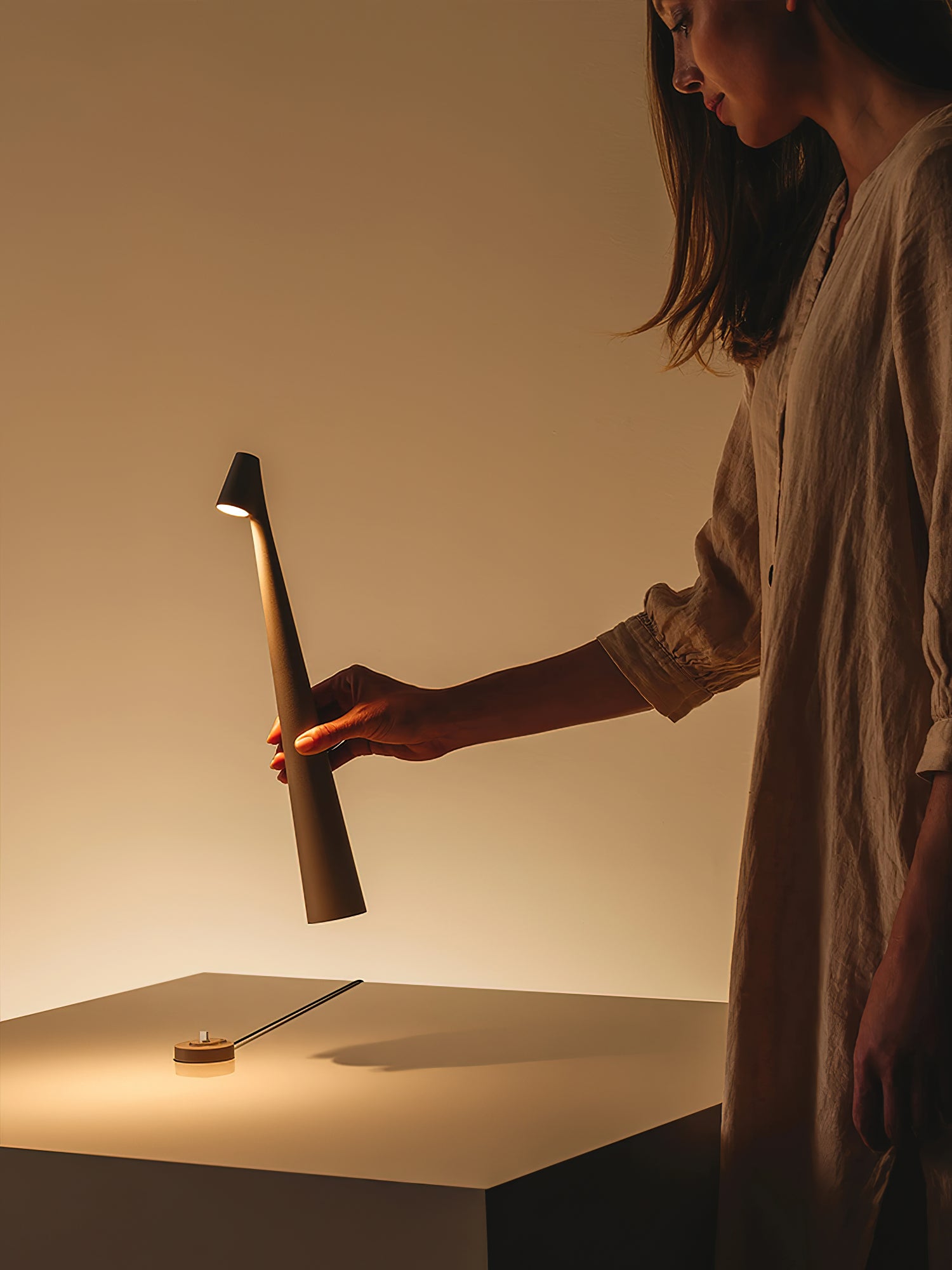 Portable African Table Lamp - Handmade Wooden Night Light for Bedroom, Living Room, or Office Decor - Perfect for Reading, Relaxing, and Creating Ambiance
