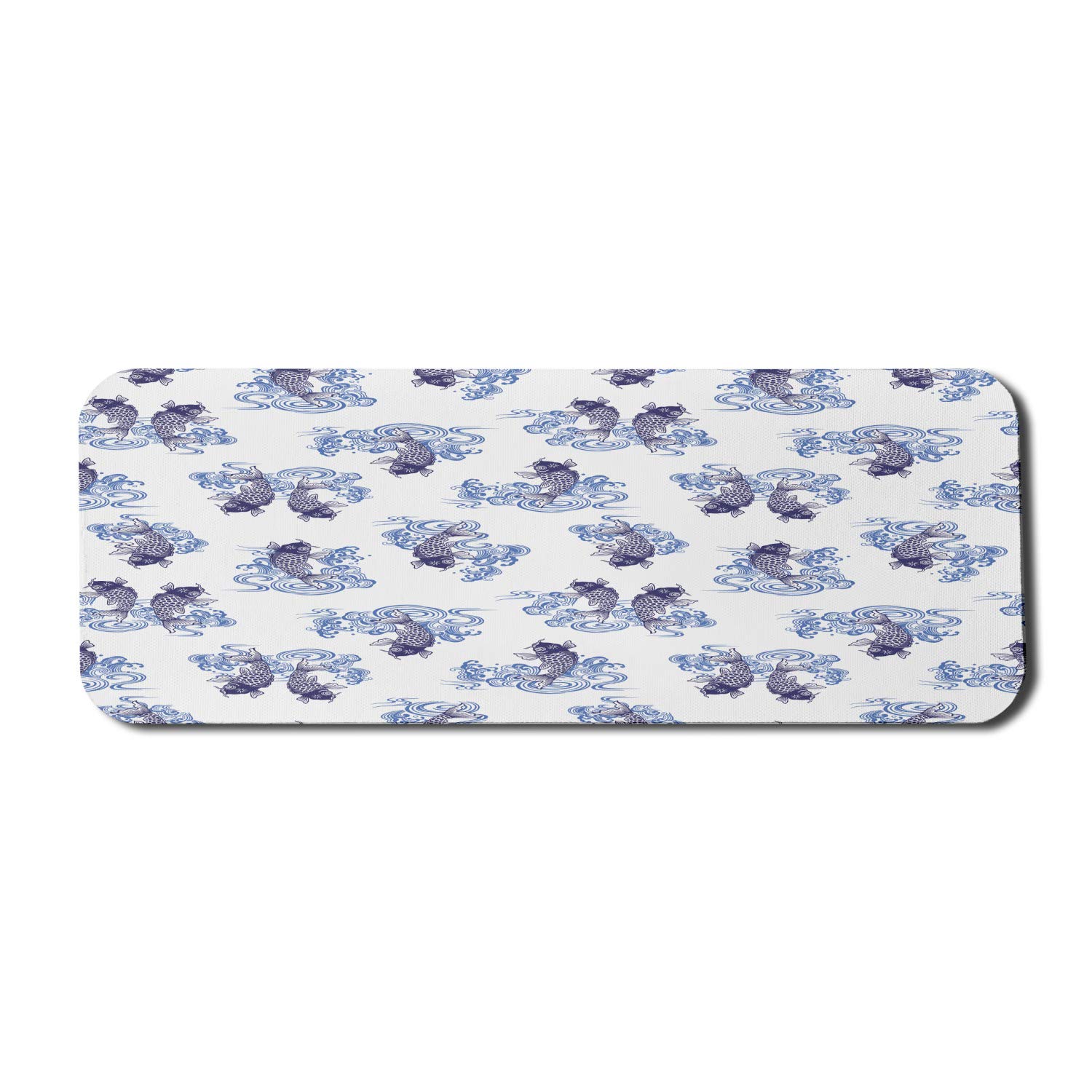 Ambesonne Japanese Themed Underwater Creature Couples Mouse Pad - Non-Slip Rubber Gaming Mousepad (31
