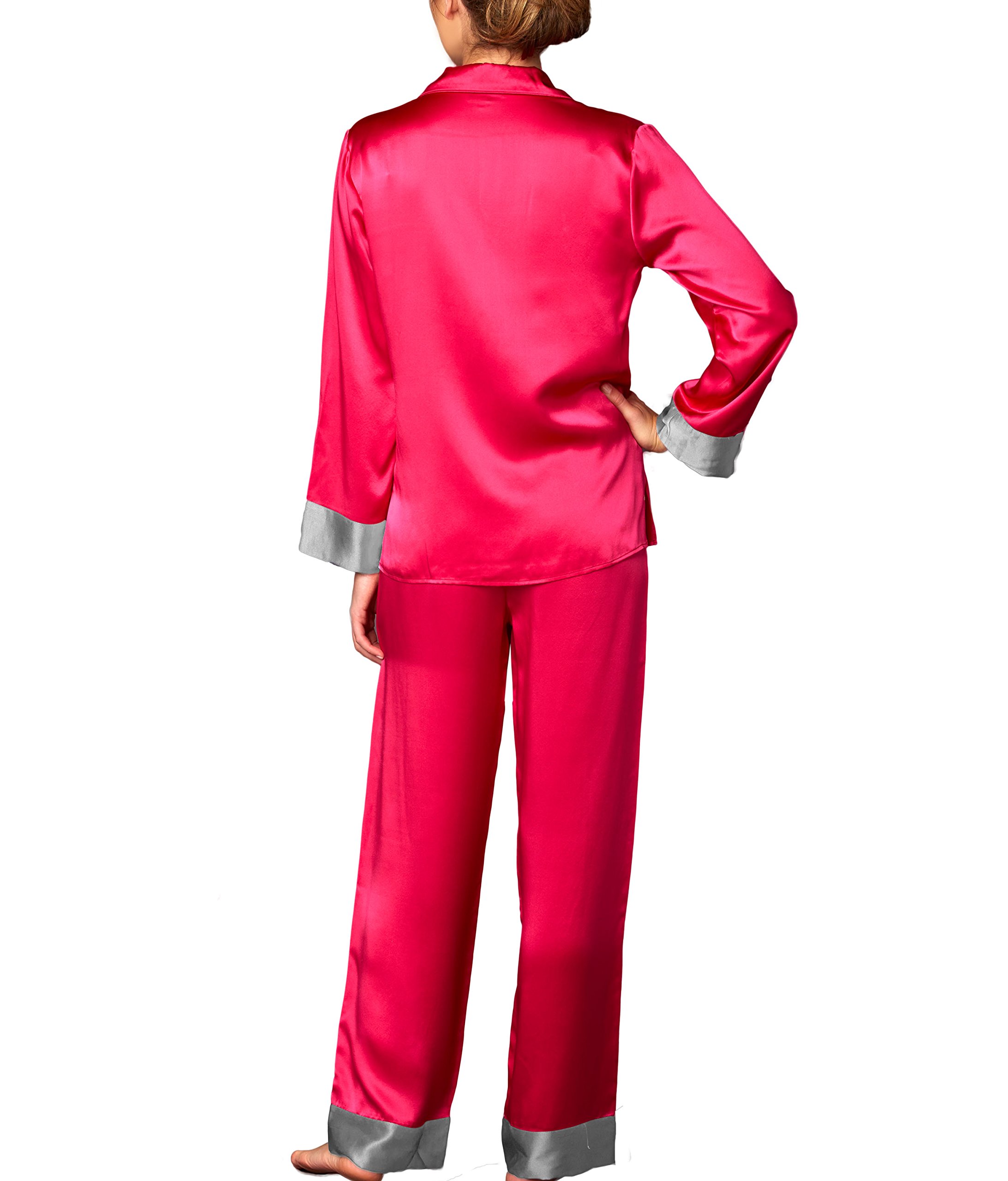 Luxury 100% Pure Silk Pajamas for Women - Classic Fit Sleepwear & Loungewear Set - Perfect for Nighttime Relaxation, Spa Days & Romantic Evenings