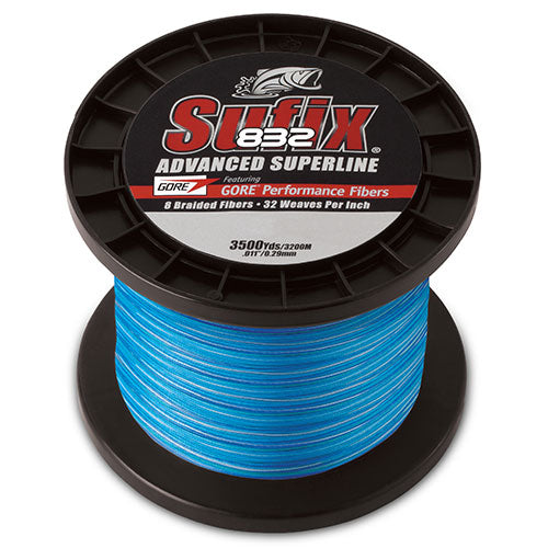 Sufix 832 Advanced Superline Braid Fishing Line - Blue Coastal Camo - 3500 Yards - High Performance for Saltwater & Freshwater Fishing