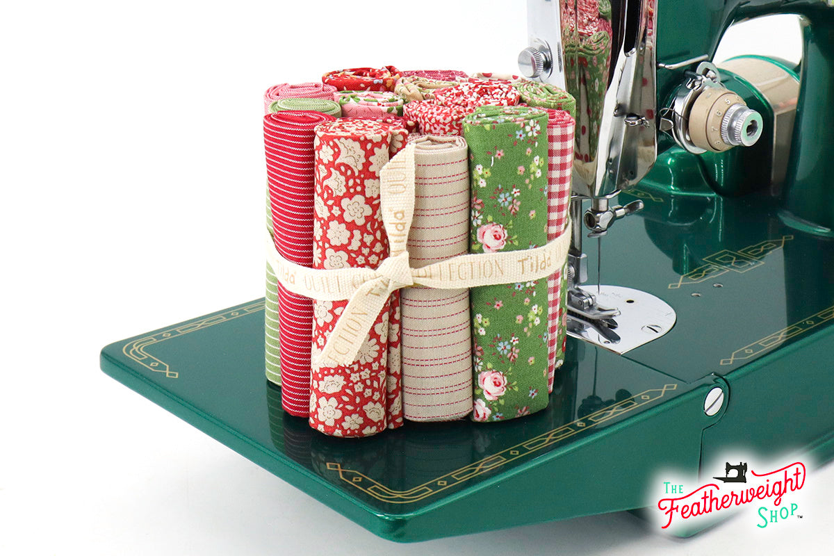 Tilda Fat Eighth Fabric Bundle - Christmas Winter Reds & Greens for Quilting, Sewing & DIY Holiday Crafts | Perfect for Festive Home Decor & Handmade Gifts
