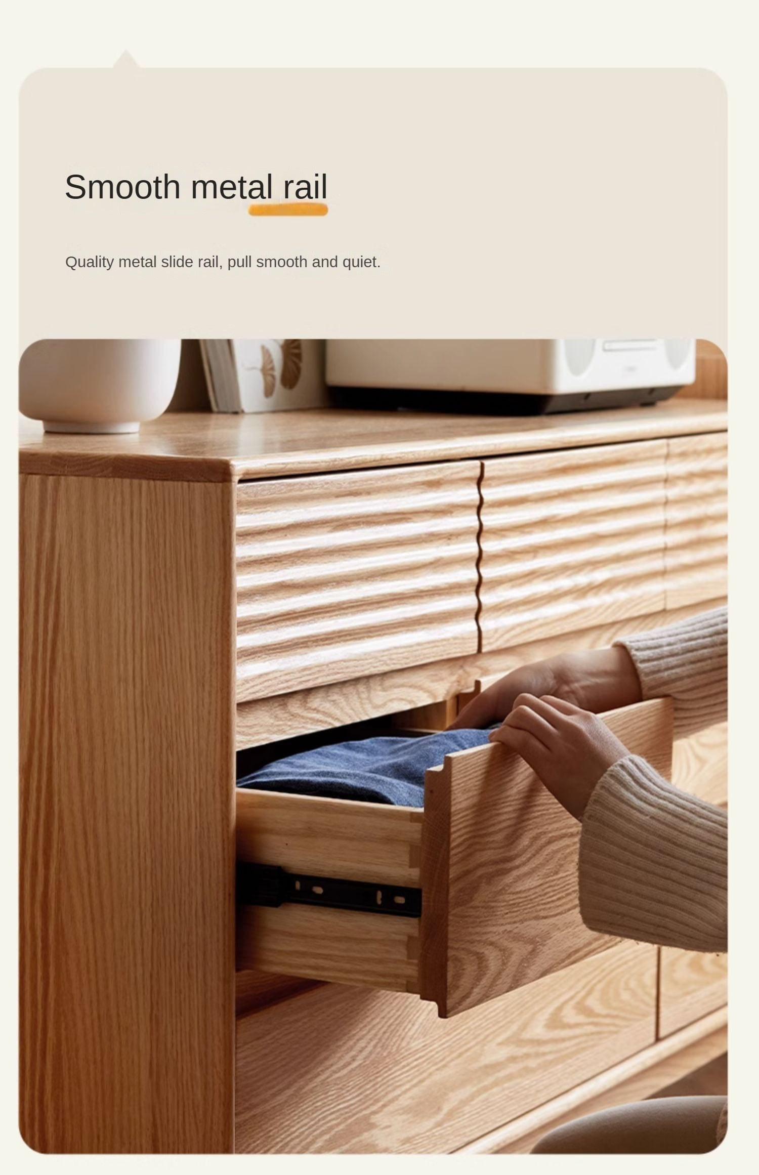 Solid Oak Wood 8-Drawer Storage Cabinet - Large Capacity for Bedroom, Living Room & Office Organization