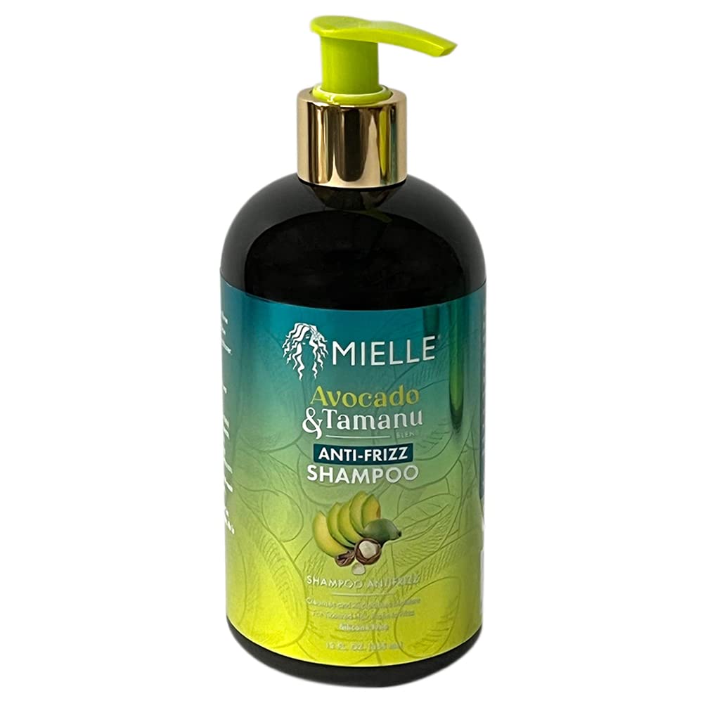 Mielle Avocado & Tamanu Anti-Frizz Hair Care Bundle - Shampoo, Conditioner & Stay Straight Serum Set (3PCS) for Smooth, Frizz-Free Hair - Perfect for Daily Hair Care & Styling