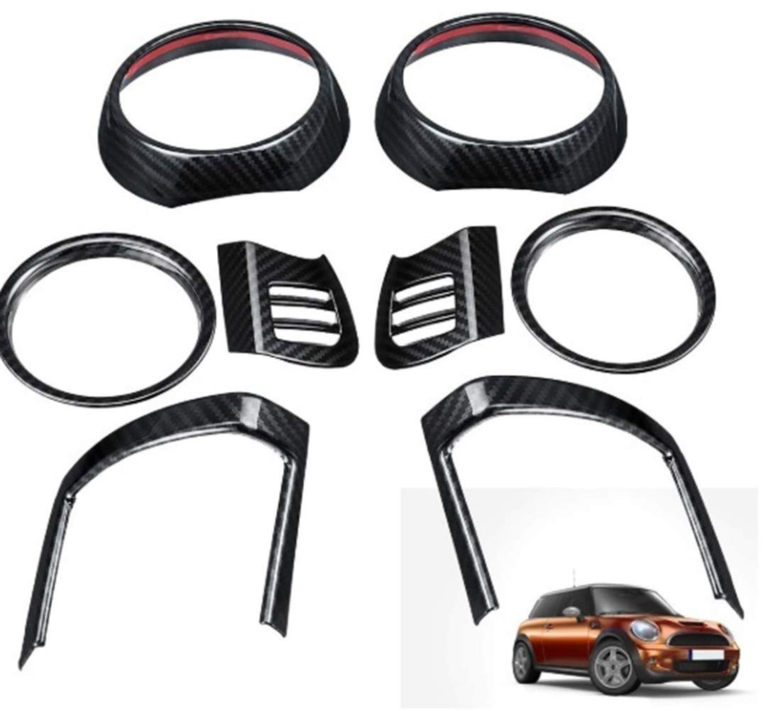 SRY-Holster HH-CHUFENG - 8Pcs Carbon Fiber Dash Air Vent Cover for BMW Mini Cooper F55 F56 F57 - Interior Mouldings & Auto Air Outlet Trims - Perfect for Car Interior Upgrade & Style Enhancement