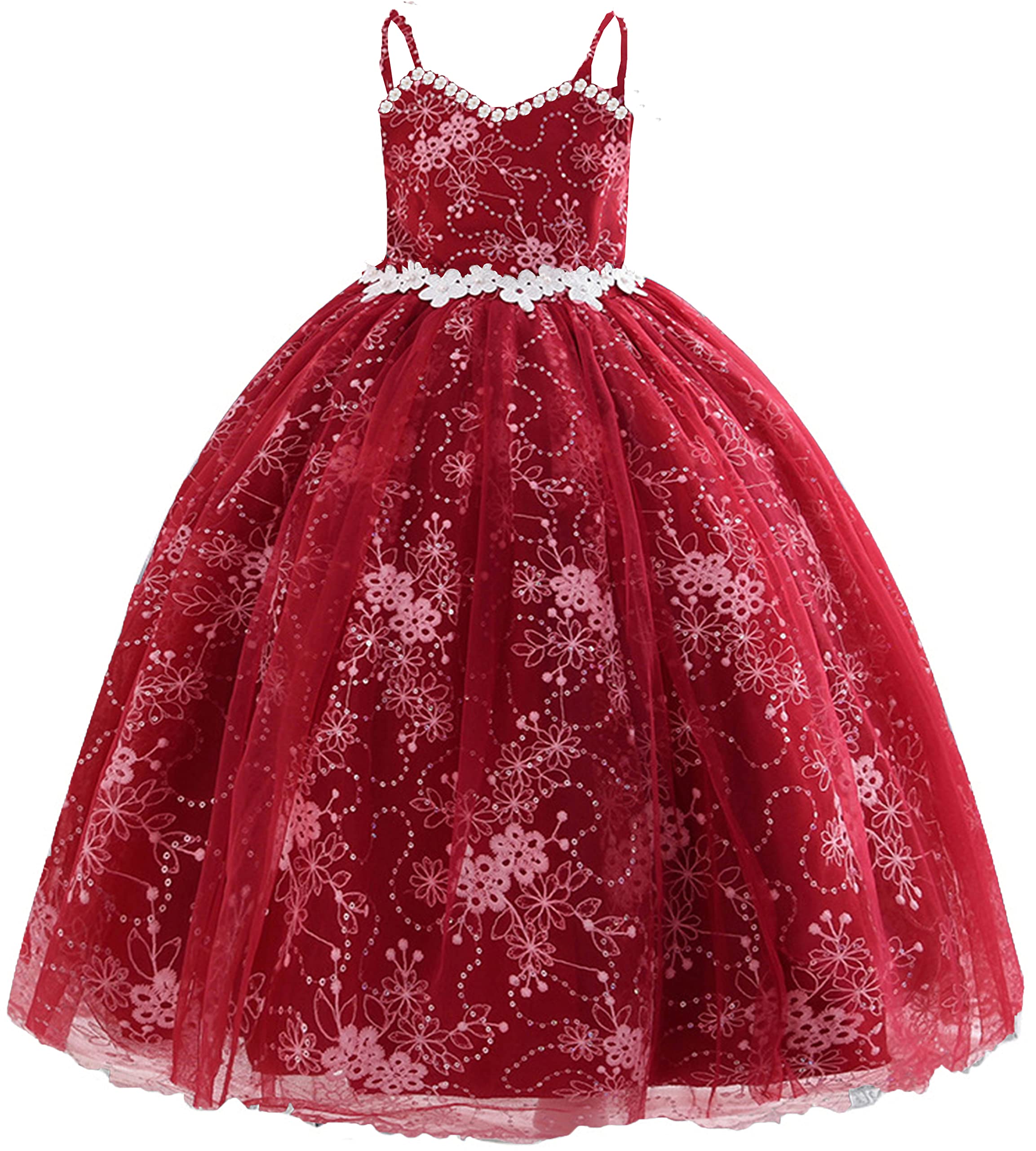 Sparkly Toddler Flower Girl Dresses - Embroidered Beaded Princess Party Dress with Petticoat for Weddings, Birthday Parties & Special Occasions